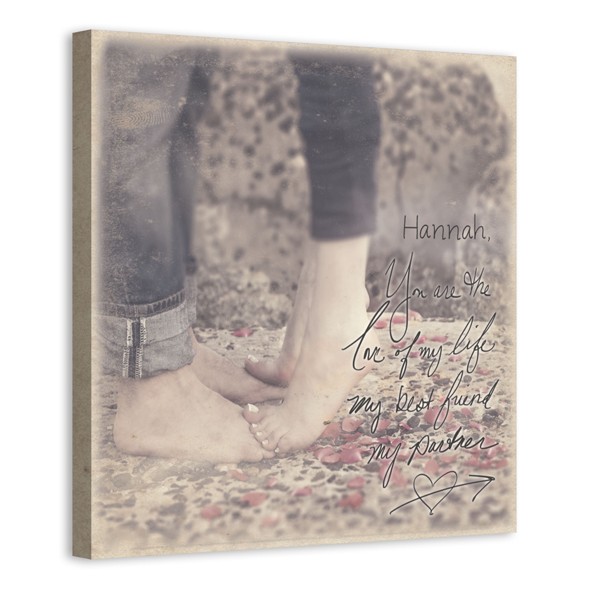 Love of My Life, Best Friend & Partner 16x16 Personalized Canvas Wall Art 