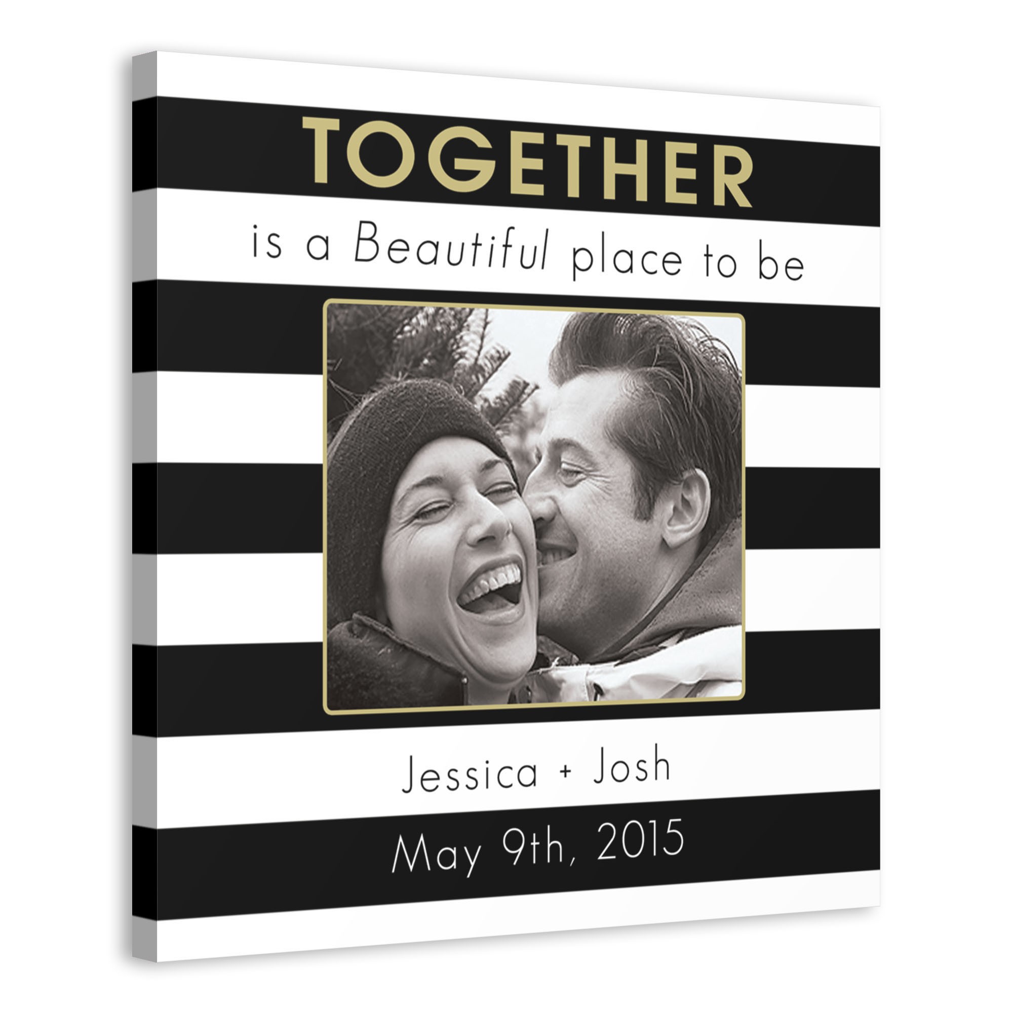 Together A Beautiful Place 20x20 Personalized Canvas Wall Art