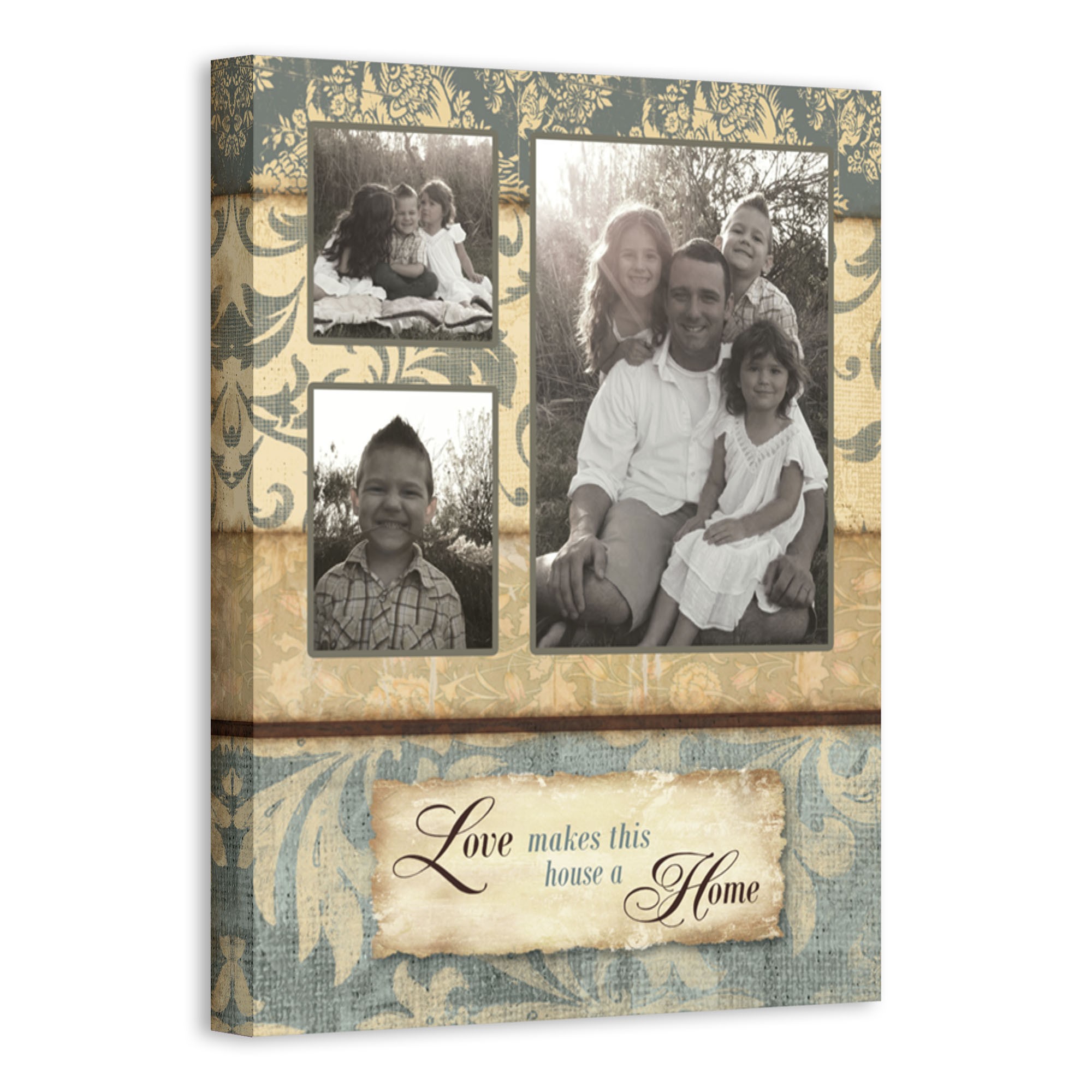Love Makes this House a Home Photo Collage 11x14 Personalized Canvas Wall Art