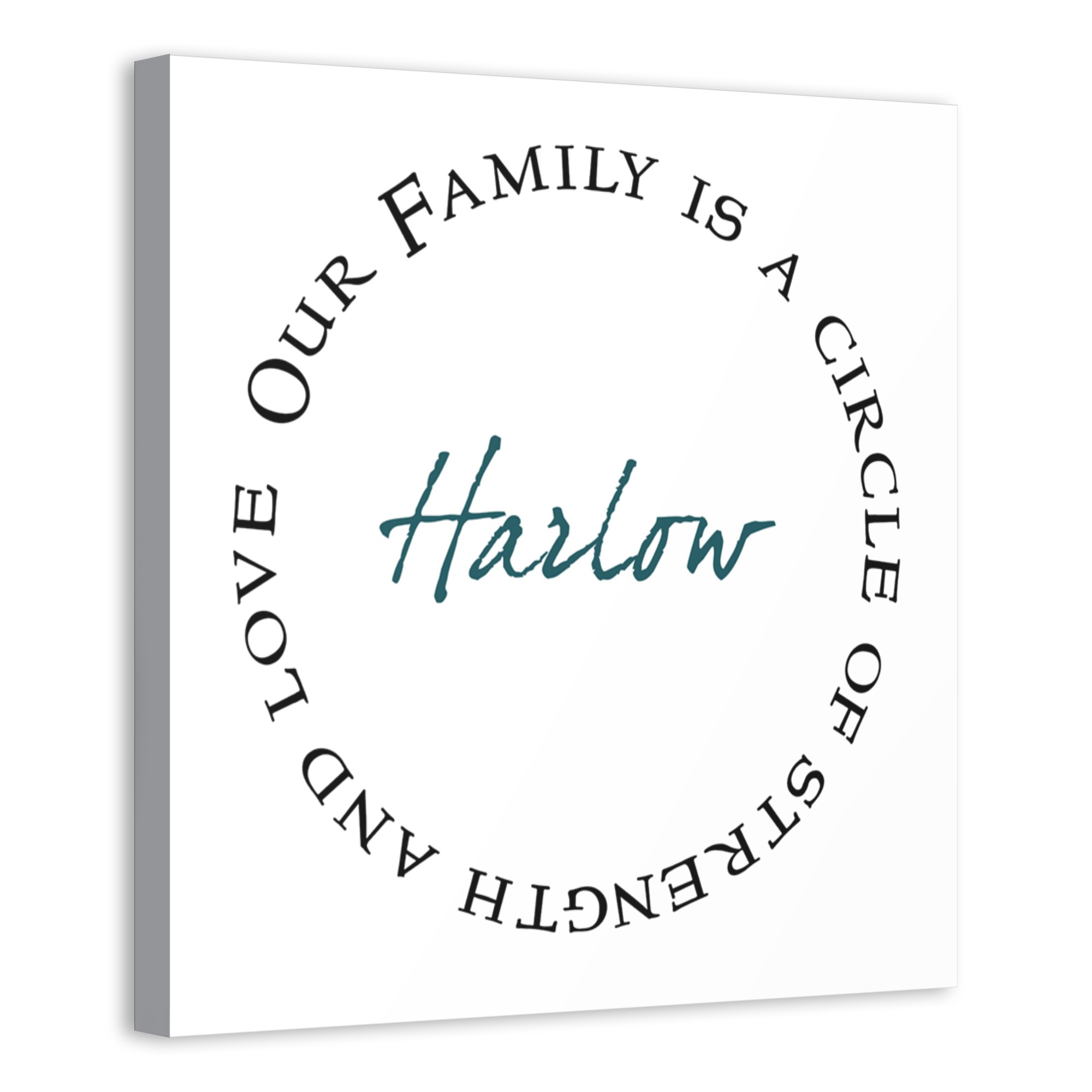 Family is a Circle of Strength 16x16 Personalized Canvas Wall Art 