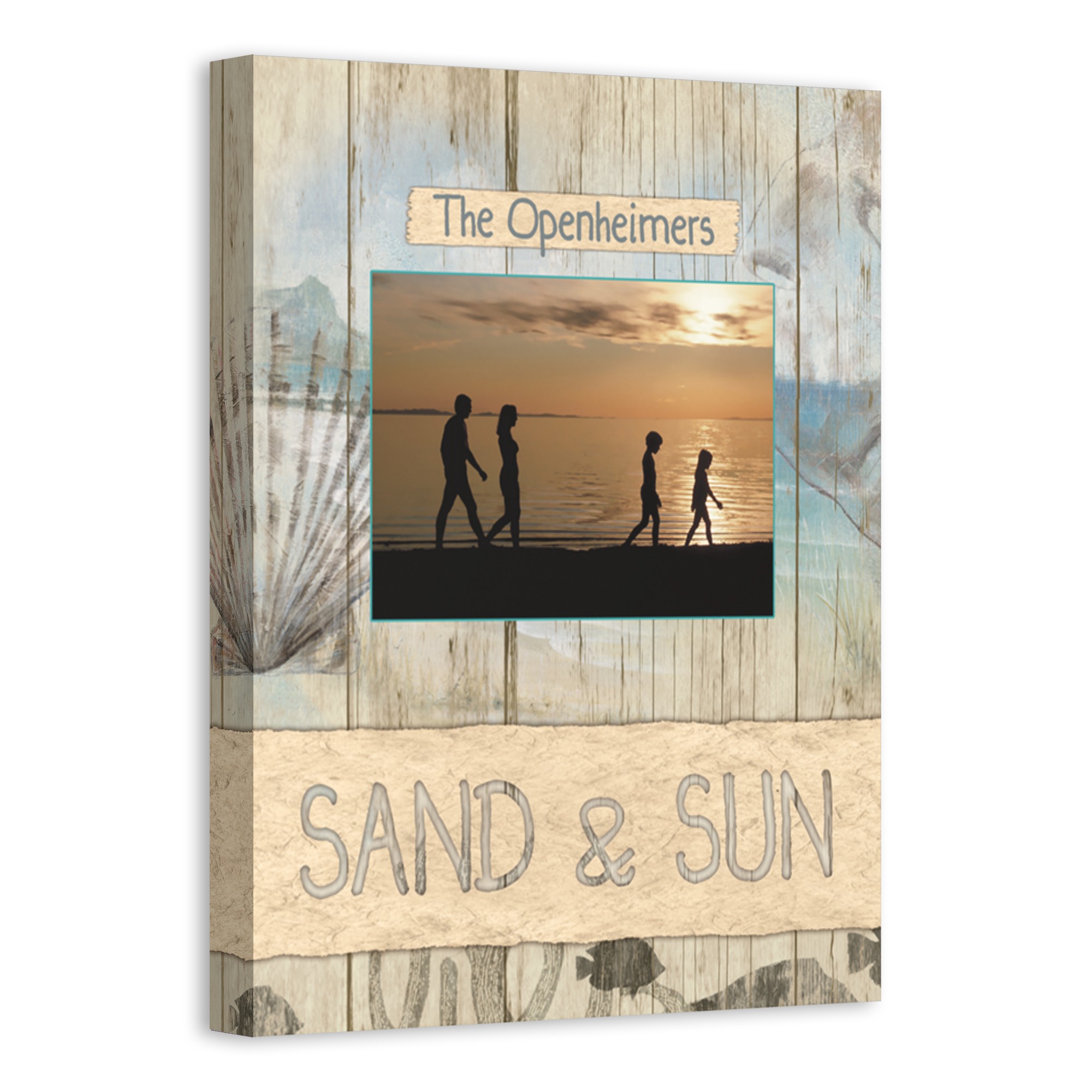 Sand & Sun Shells 11x14 Personalized Canvas Wall Art 