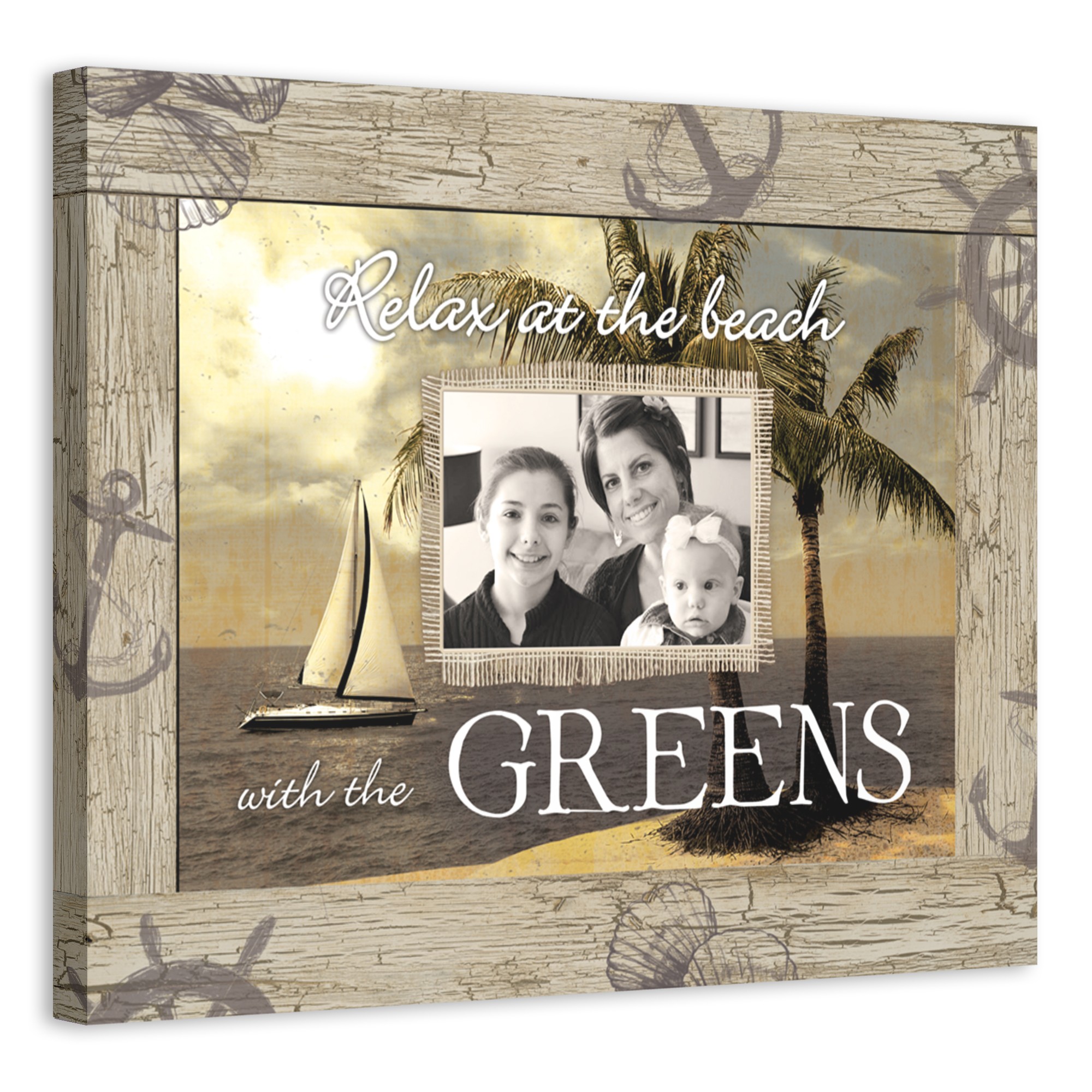 Relax at the Beach 20x16 Personalized Canvas Wall Art