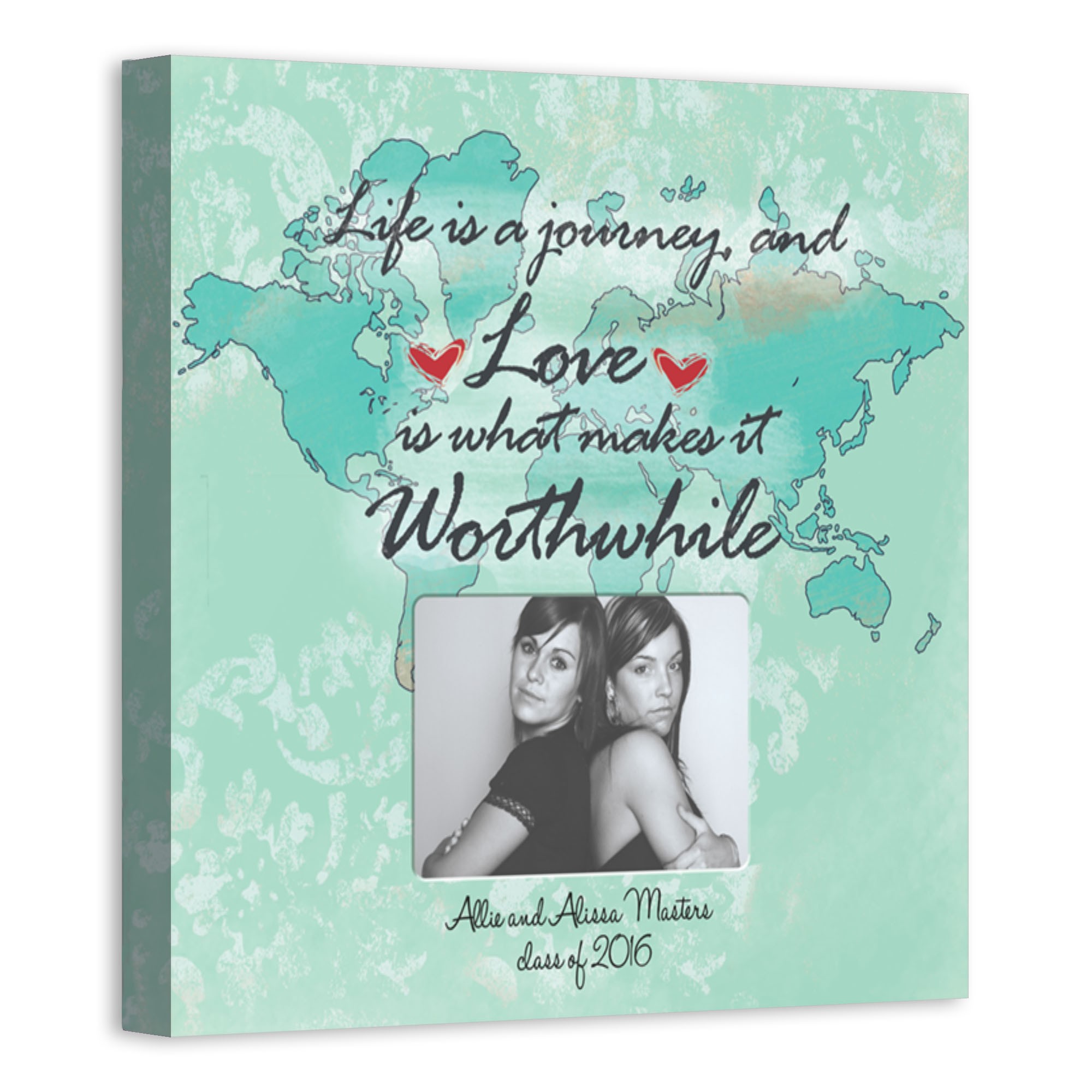 Life A Journey Worthwhile 12x12 Personalized Canvas Wall Art 