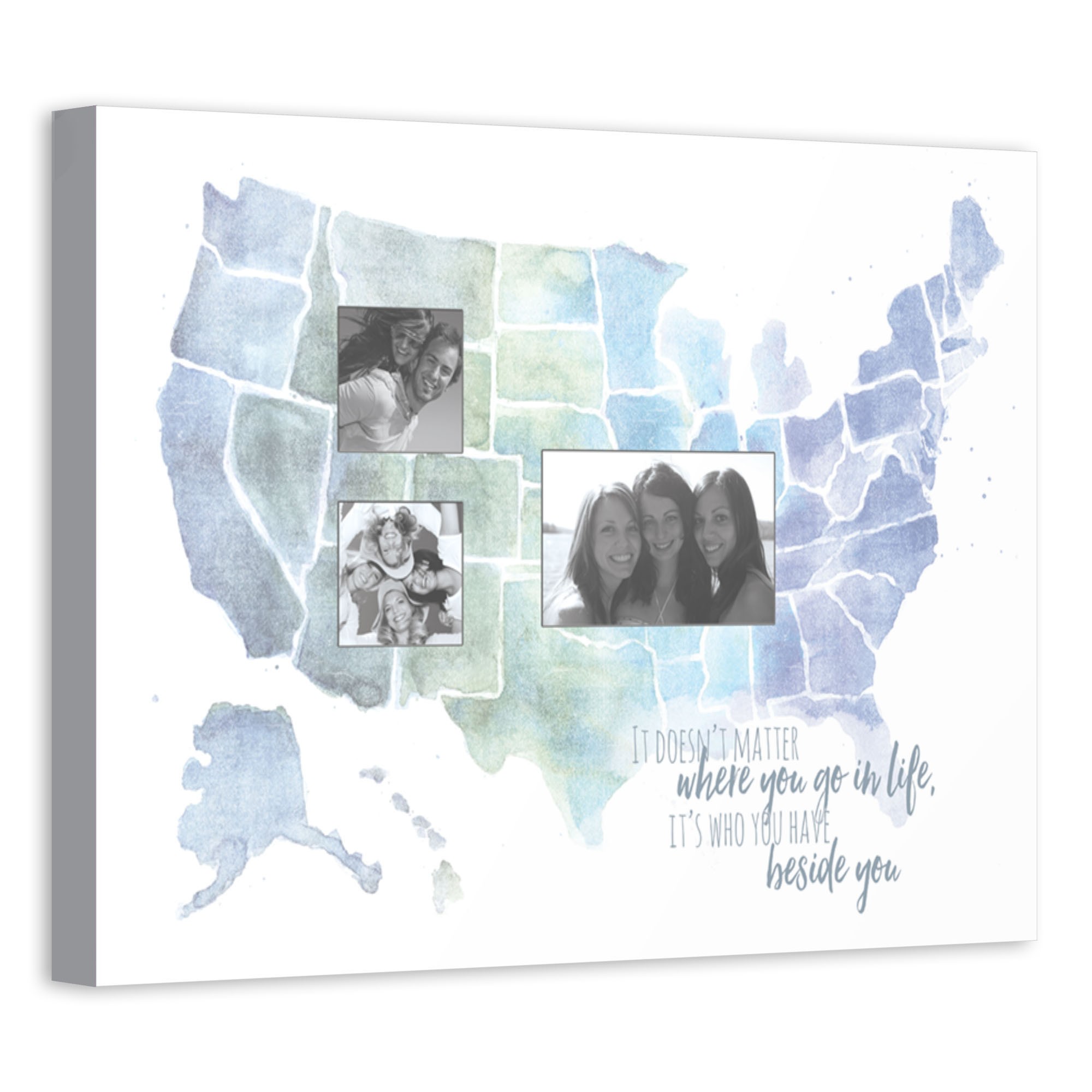Not Where You Go But Who Is By Yourside 16x12 Personalized Canvas Wall Art