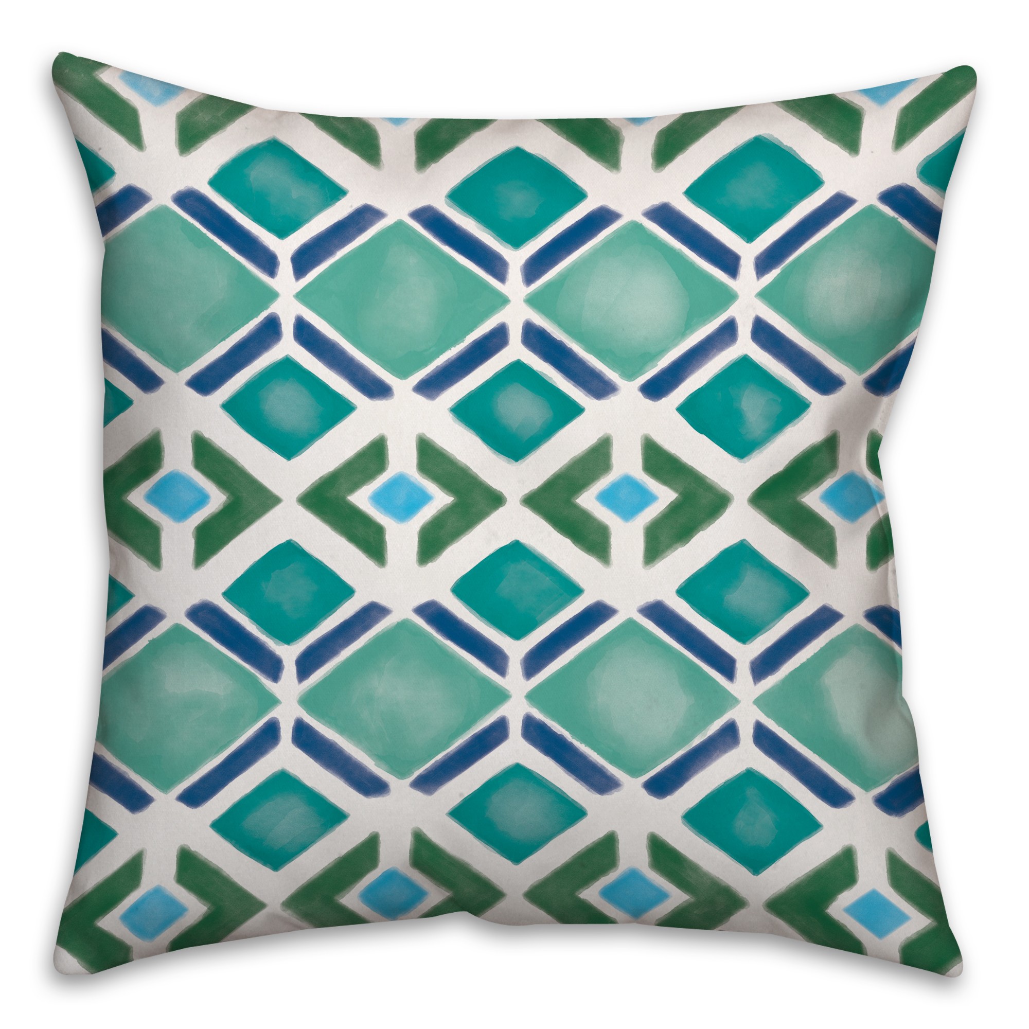 Watercolor Dark Geometric Spun Polyester Throw Pillow