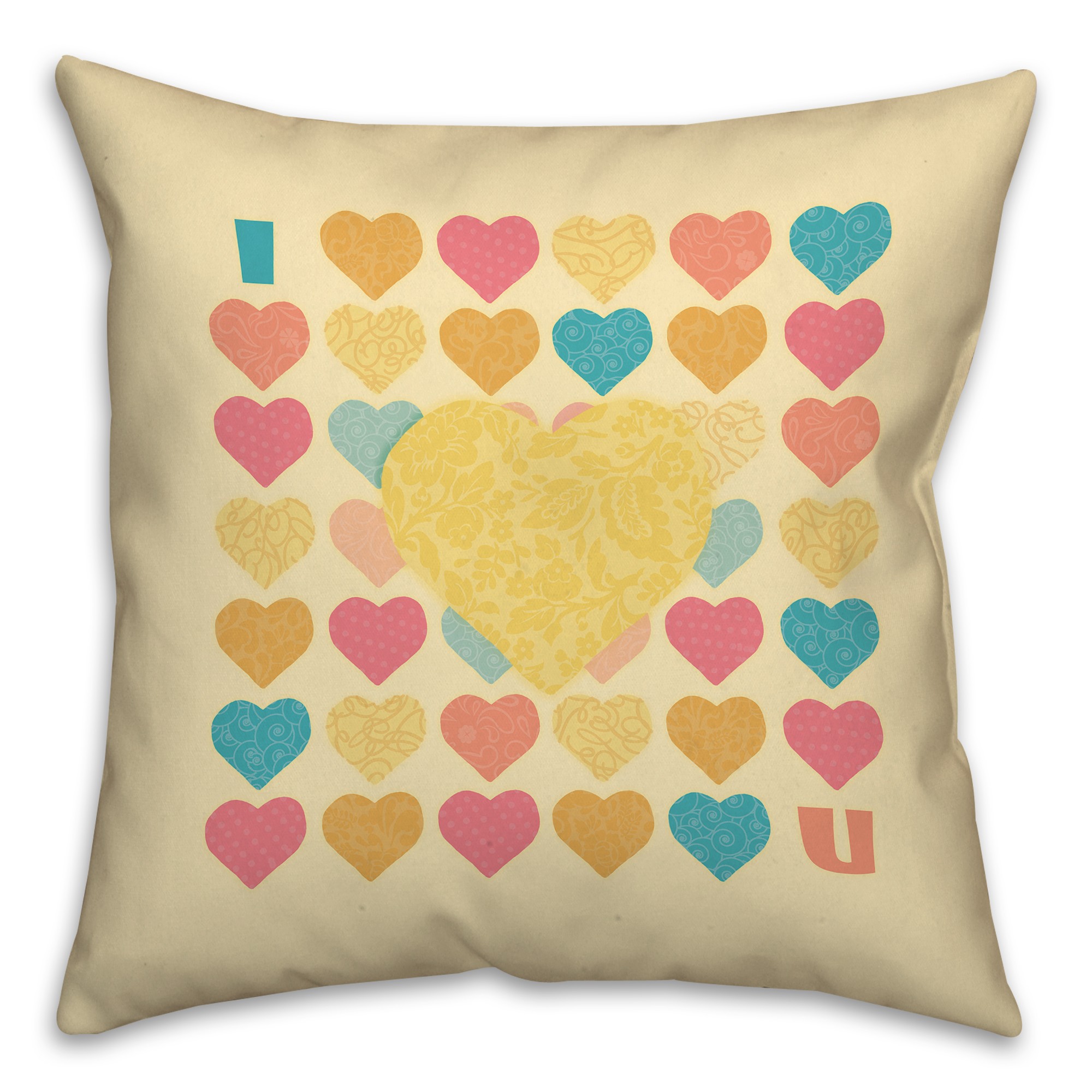 I Heart You Spun Polyester Throw Pillow