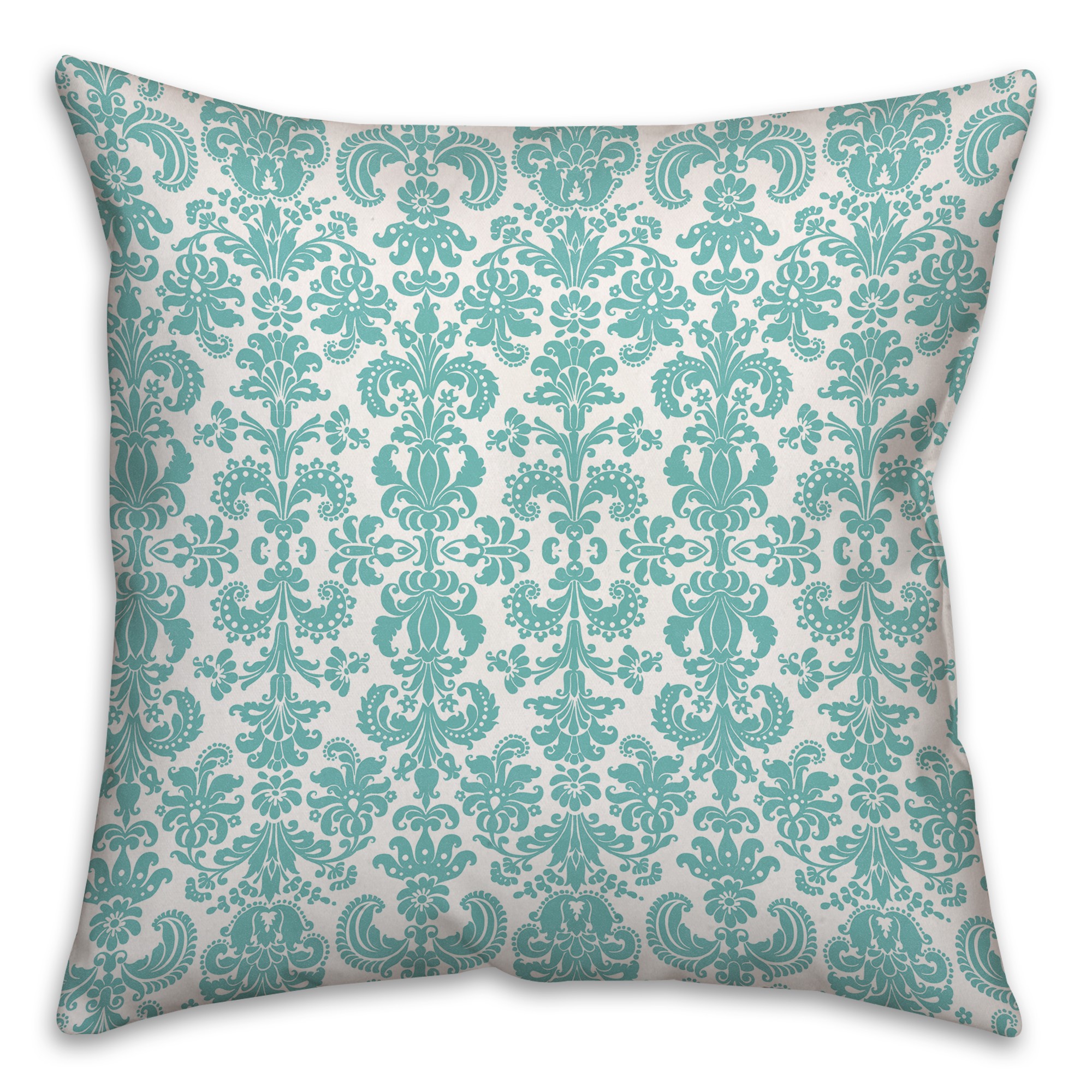 Soft Watercolor Damask Spun Polyester Throw Pillow