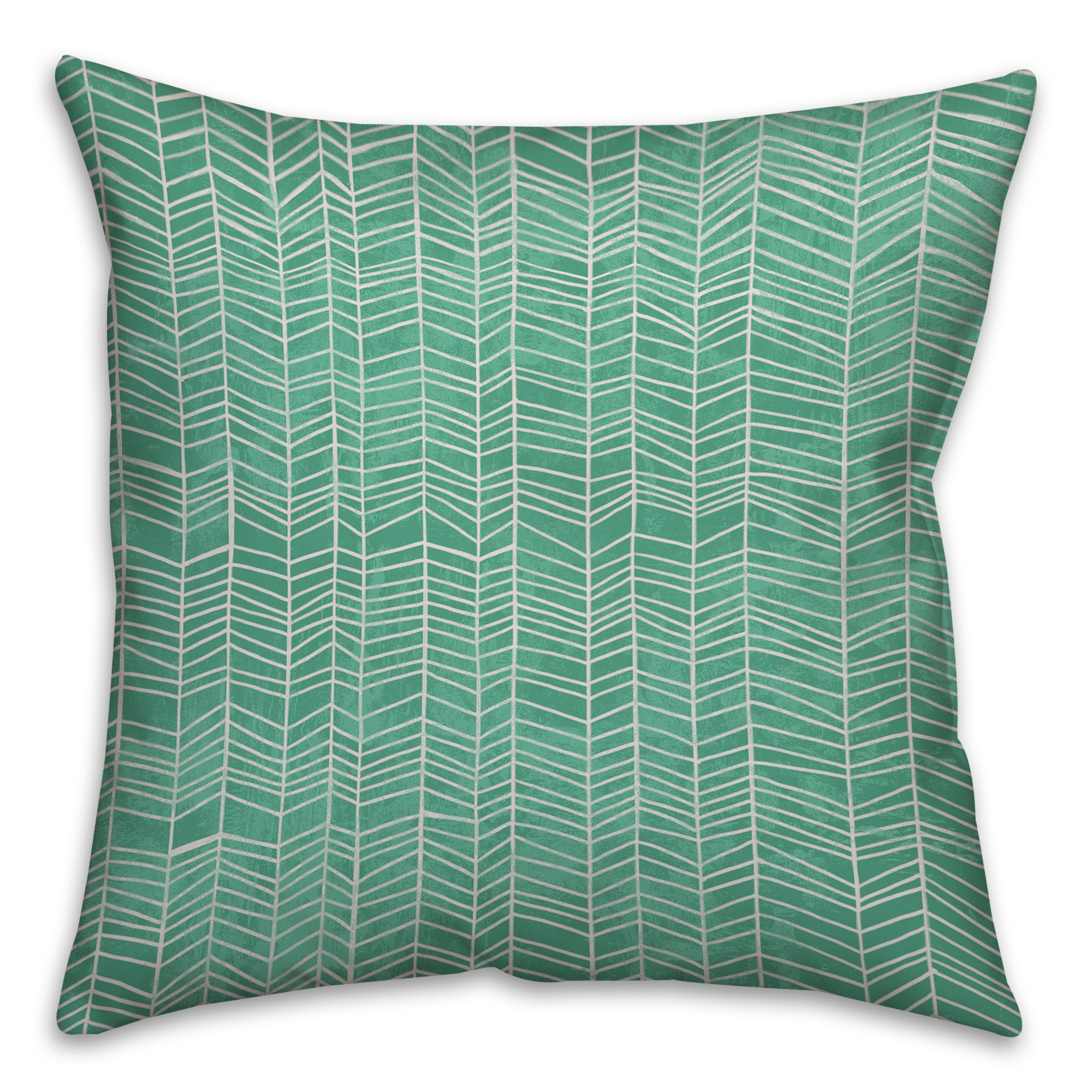 Neutral Zig Zag Spun Polyester Throw Pillow