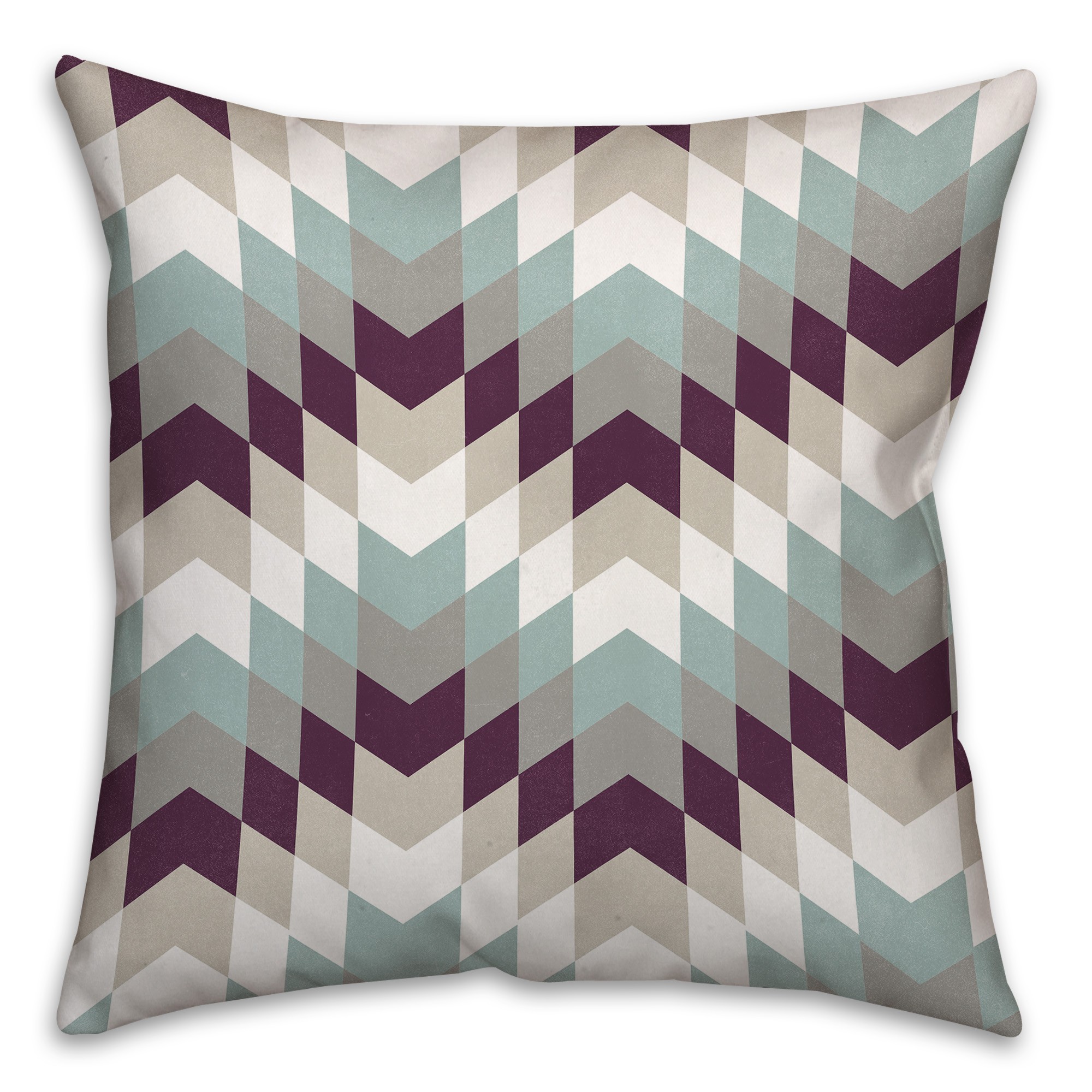 Purple Tribal Geo Spun Polyester Throw Pillow
