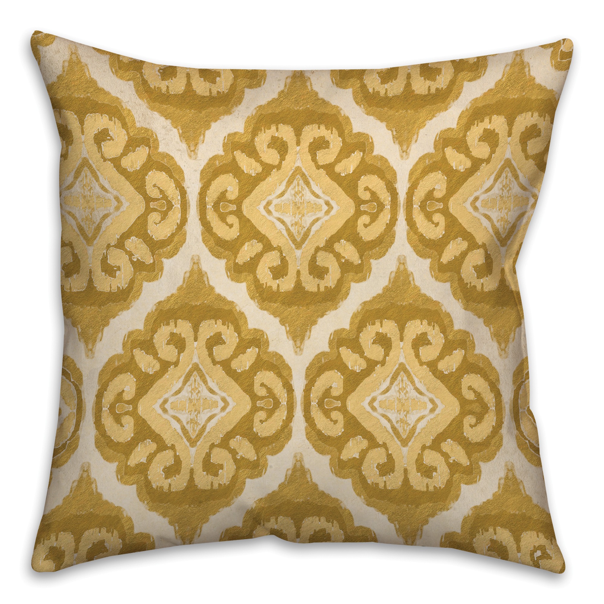 Watercolor Gold Spun Polyester Throw Pillow