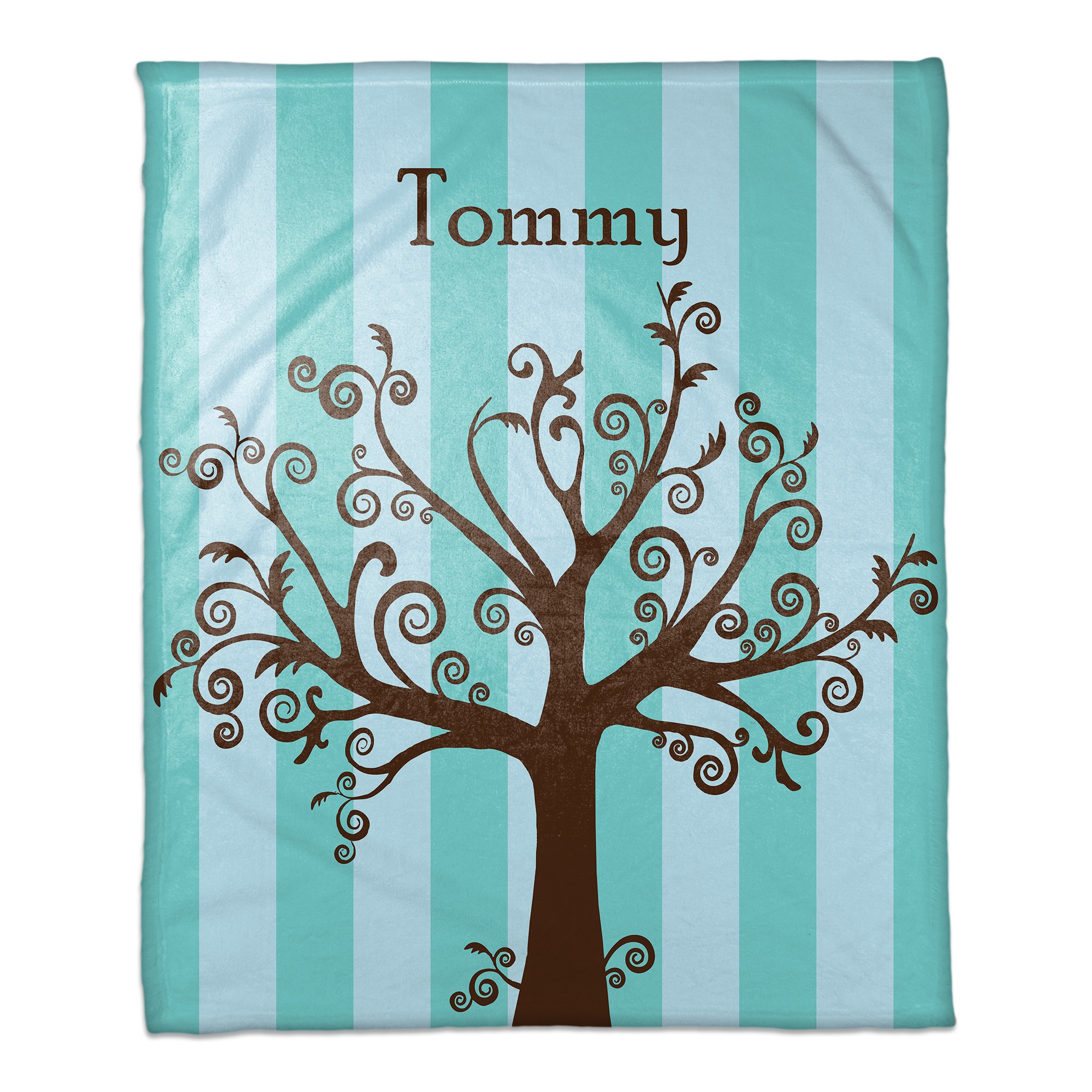 Blue Tree Sihouette Personalized Coral Fleece Blanket – 50”x60”