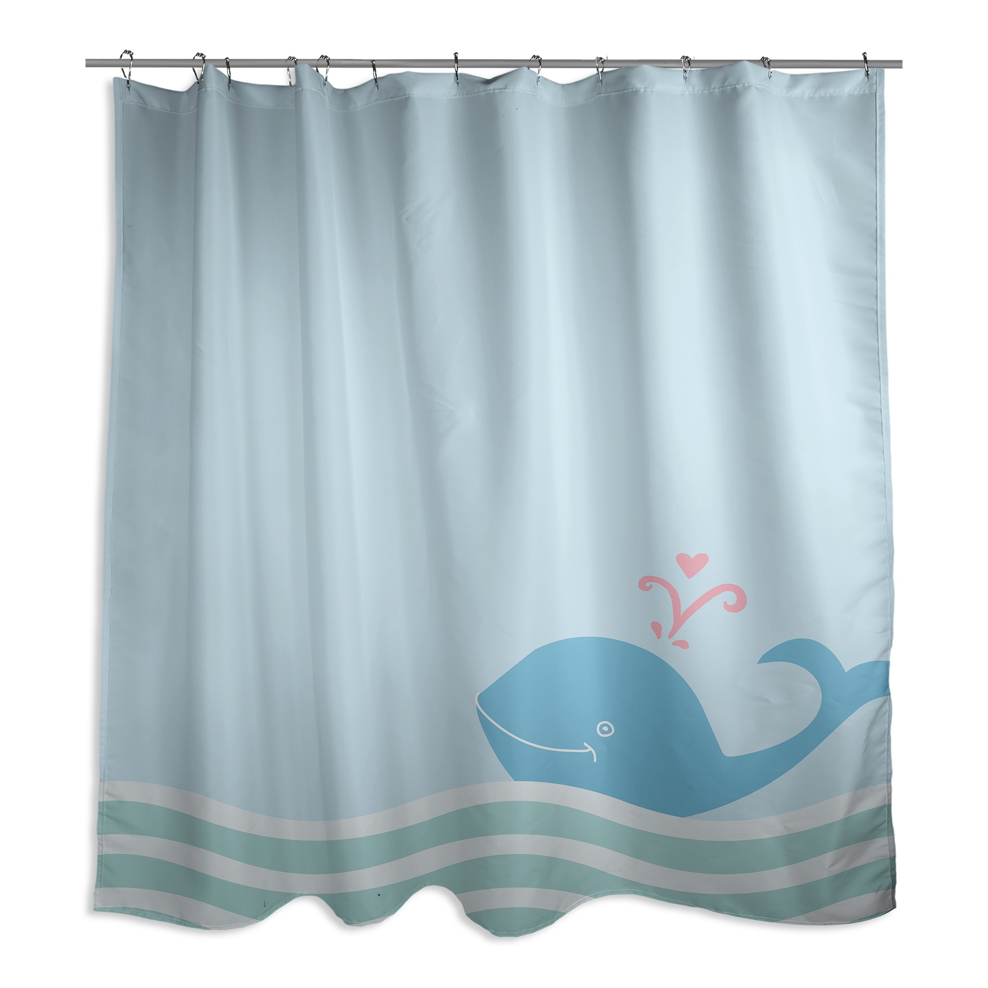 Whale Wave 71x74 Shower Curtain