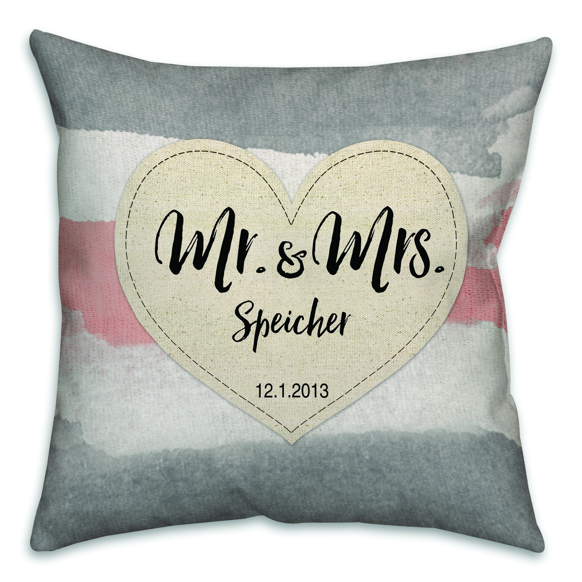 Gray Watercolor Linen Love Spun Polyester Throw Pillow - 18x18