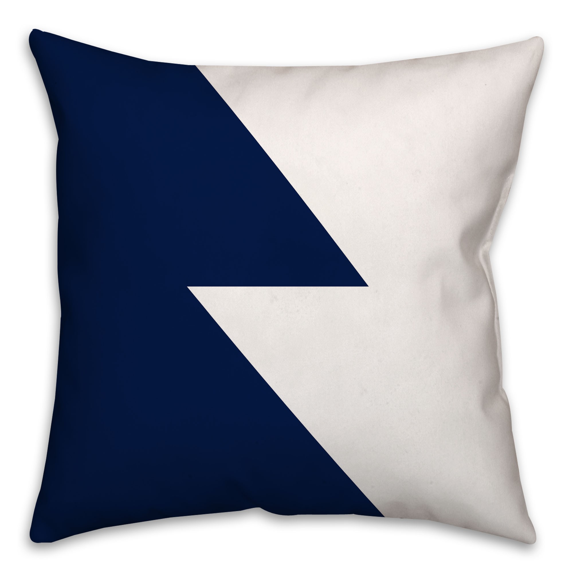 Navy and White Color Block Throw Pillow