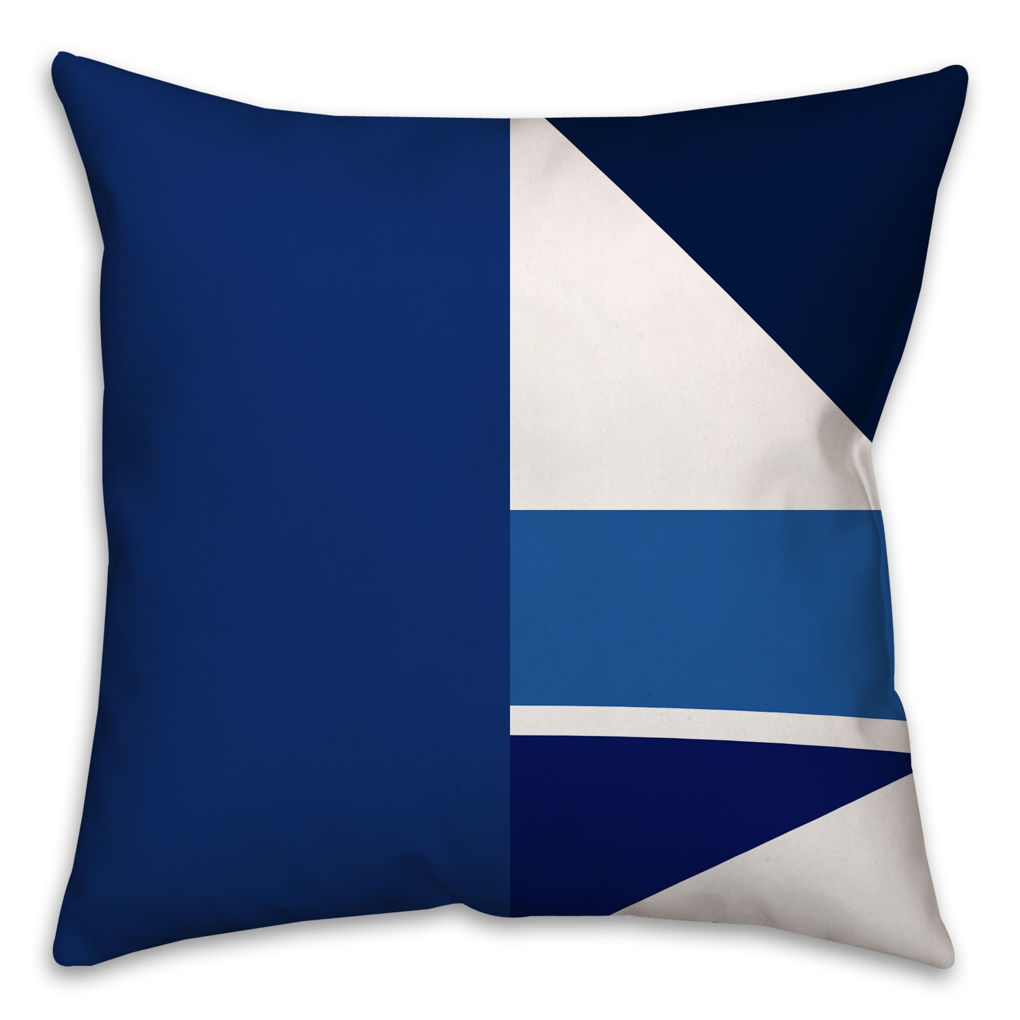 Navy Color Block Design Throw Pillow