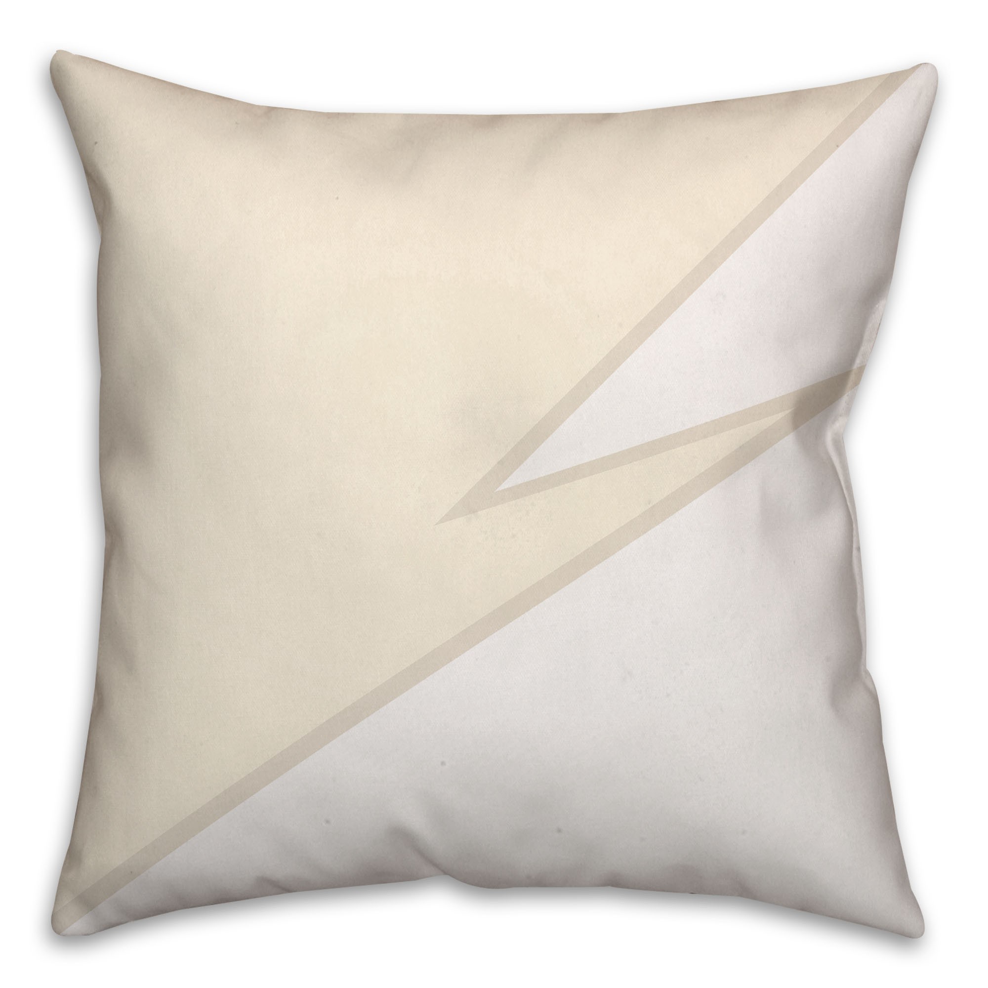 Ivory Triangles Color Block Throw Pillow