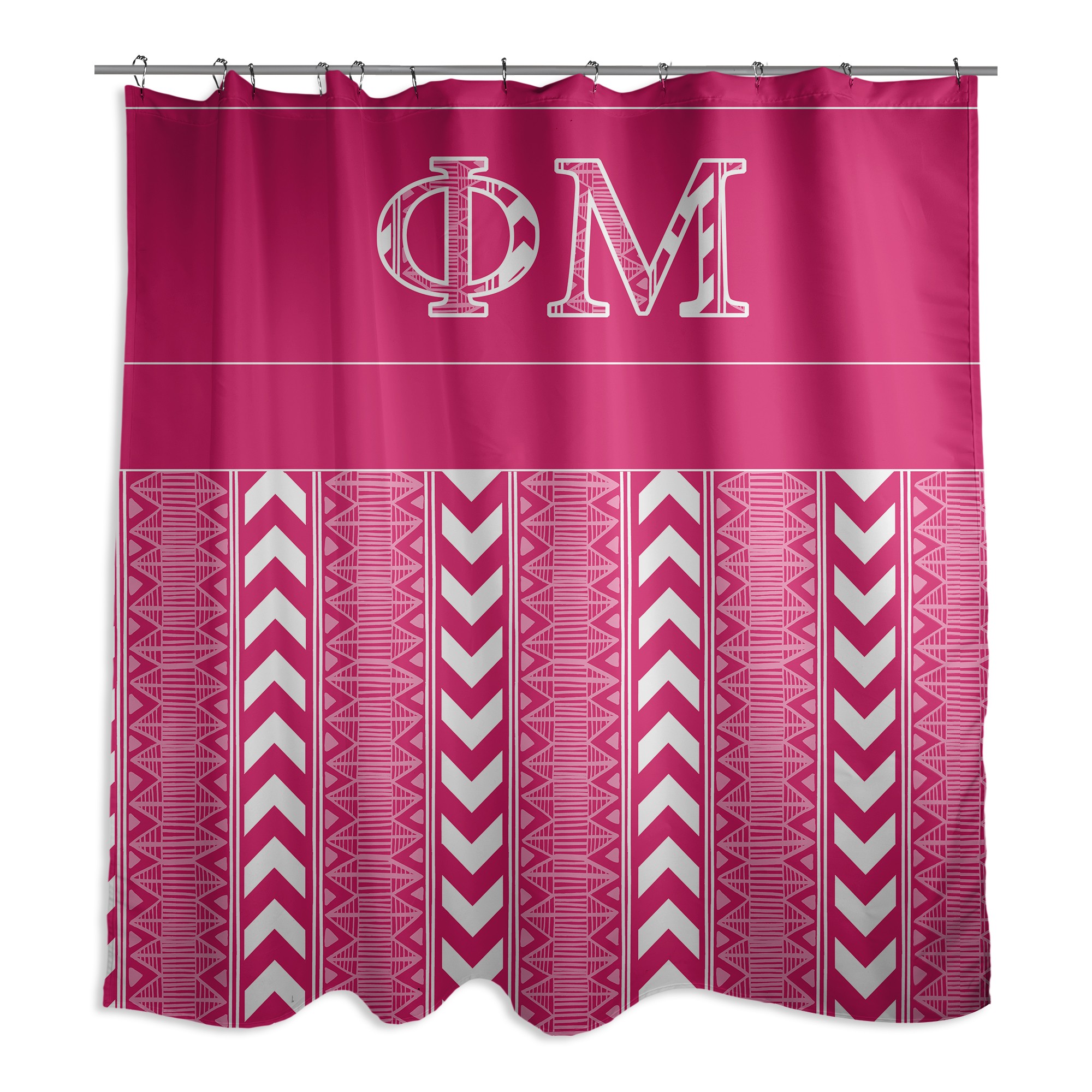 Phi Mu 71x74 Shower Curtain