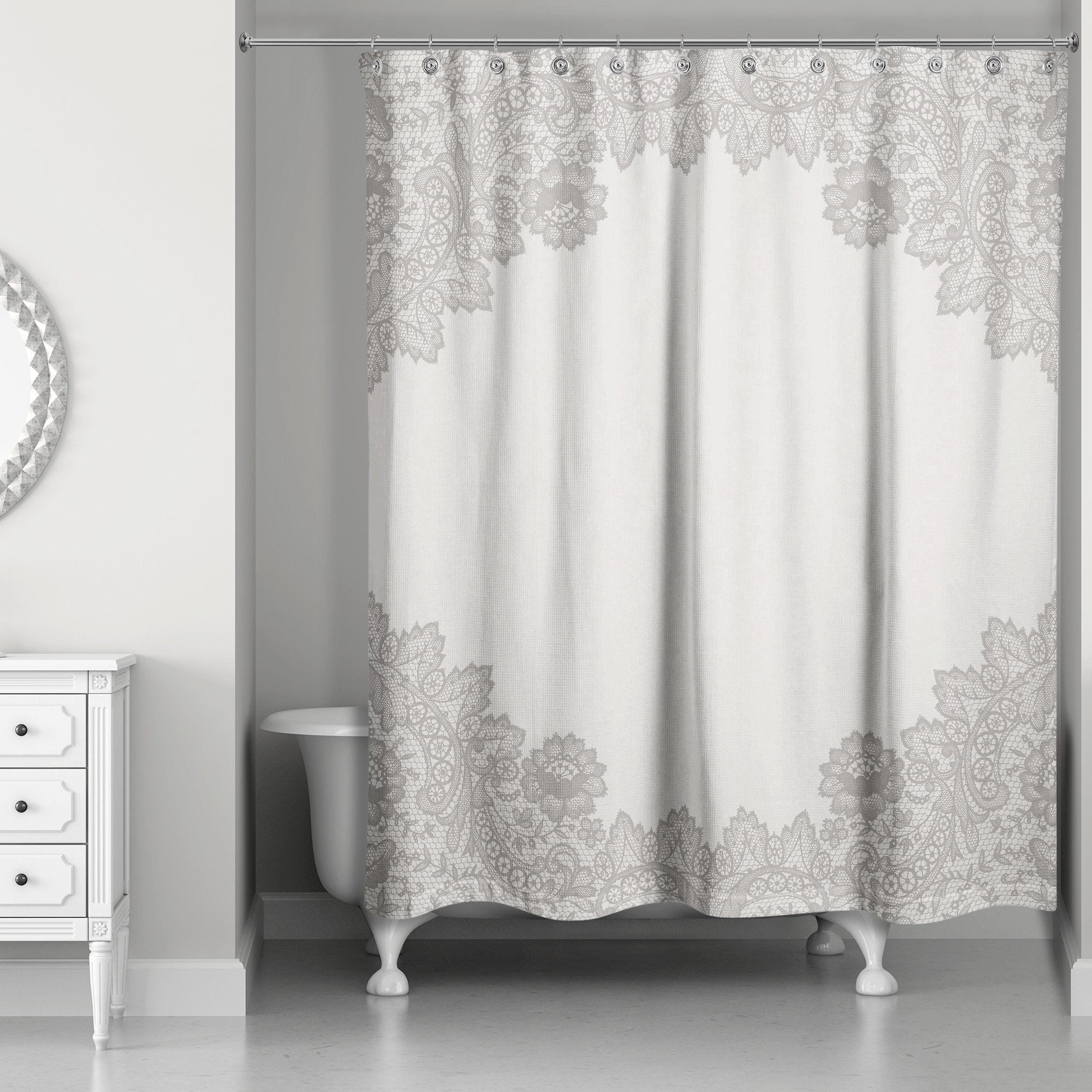  Brown Lace 71x74 Shower Curtain
