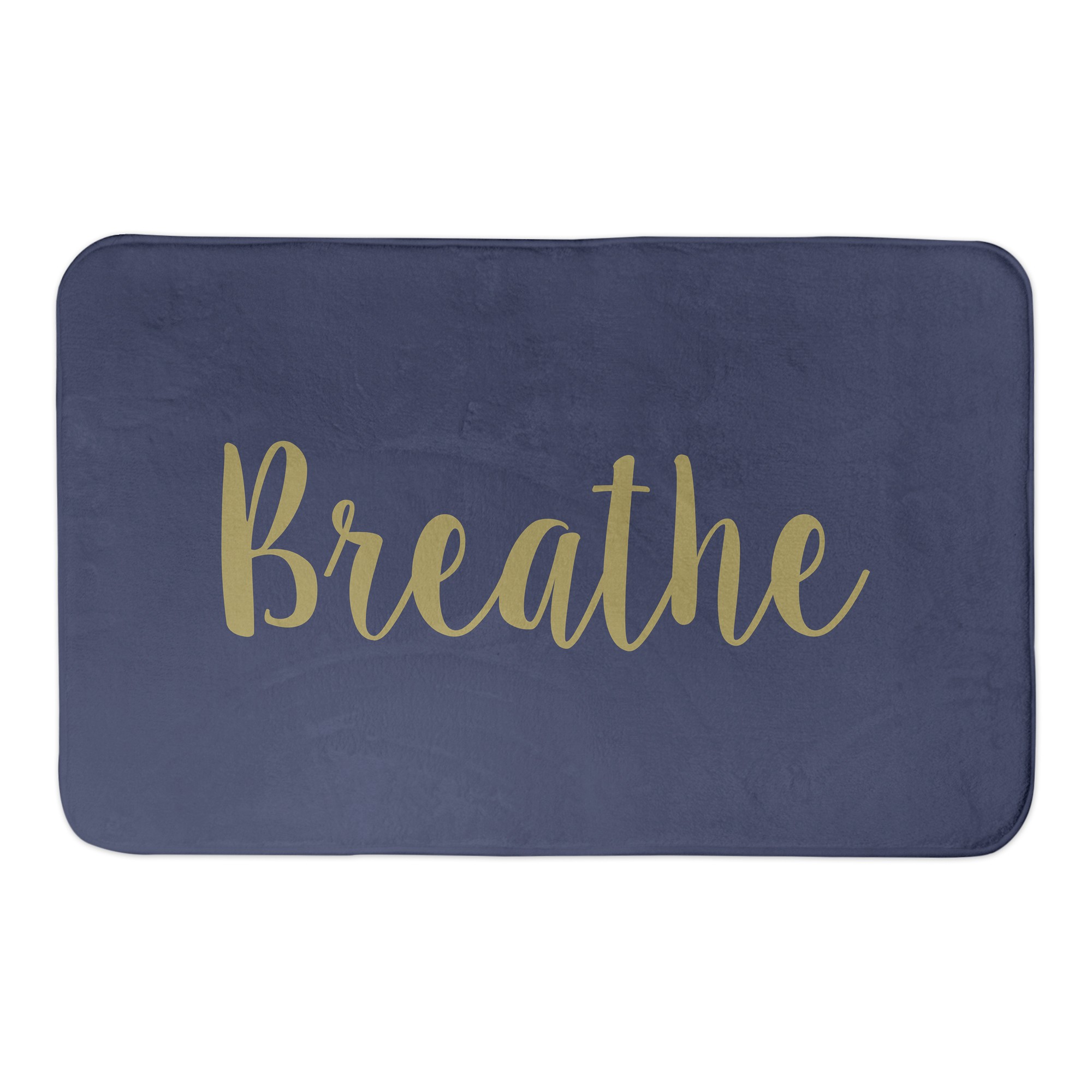 Navy Floral 34x21 Bath Mat
