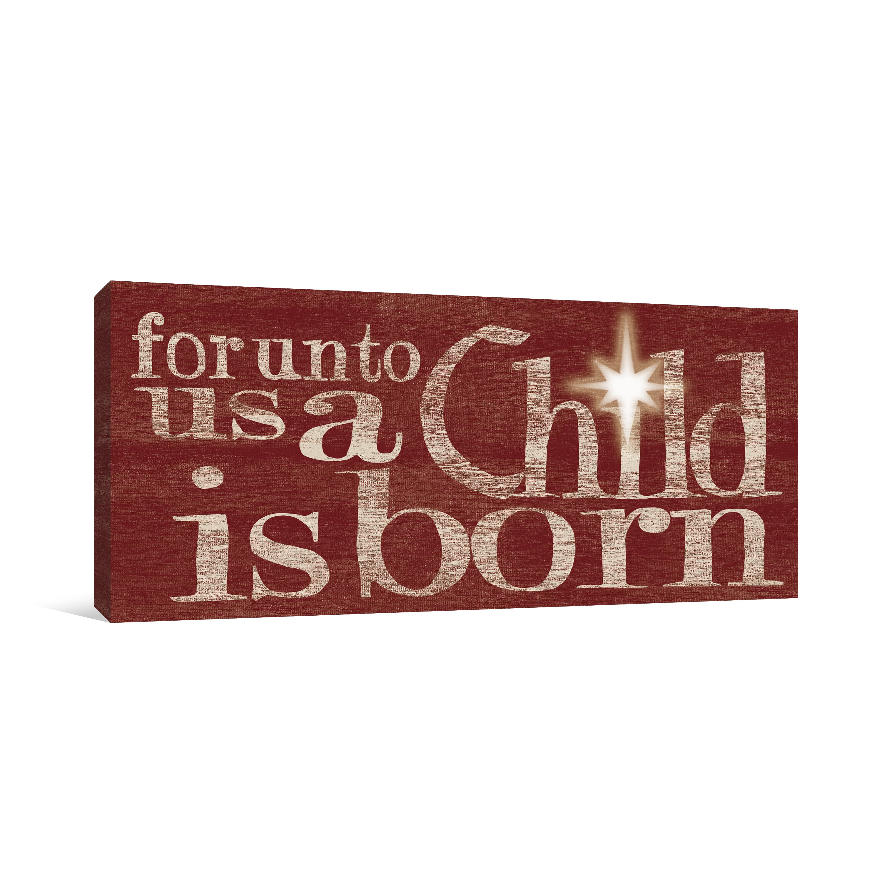 For Unto Us 20x10 Canvas Wall Art