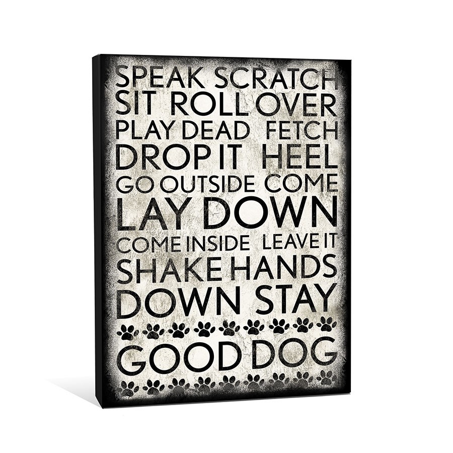 Dog Commands Canvas Wall Art 