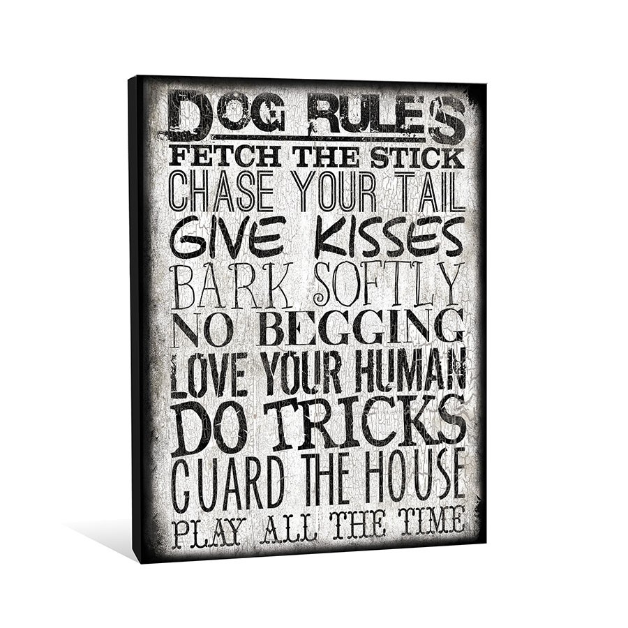 Dog Rules Canvas Wall Art 