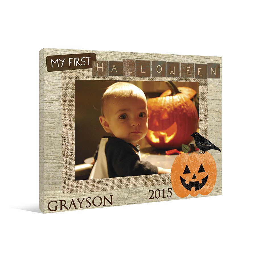 My First Halloween 10x8 Personalized Canvas Wall Art