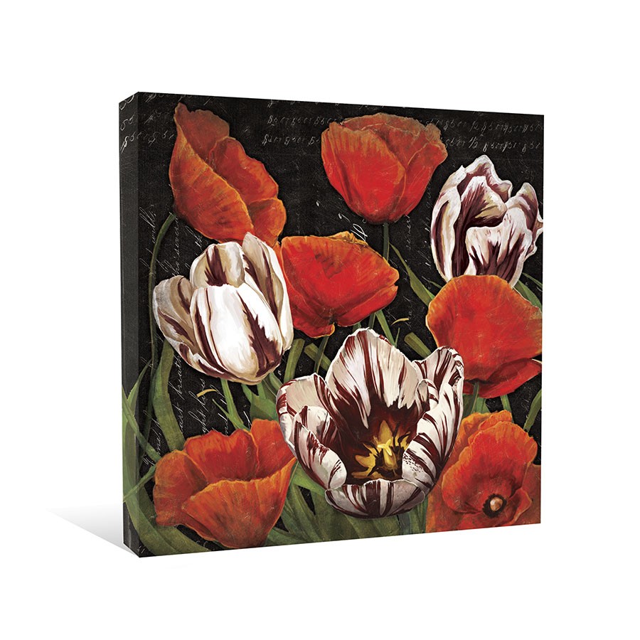 Red Tulip Patch Canvas Wall Art 