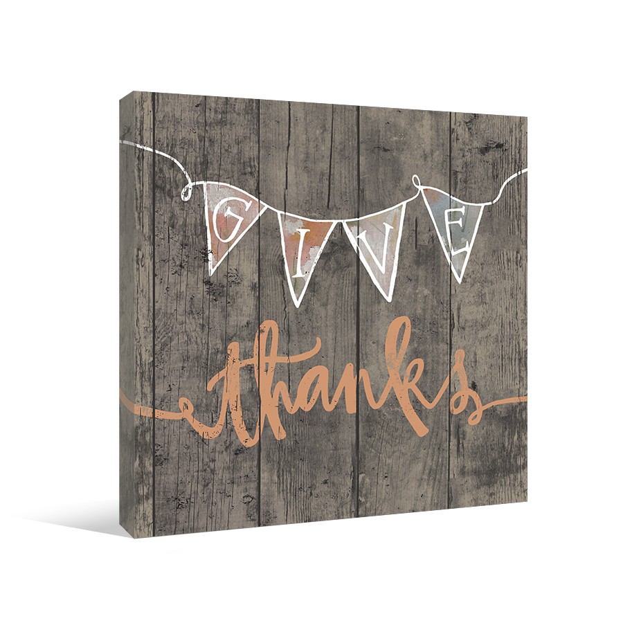 Give Thanks Banner Canvas Wall Art