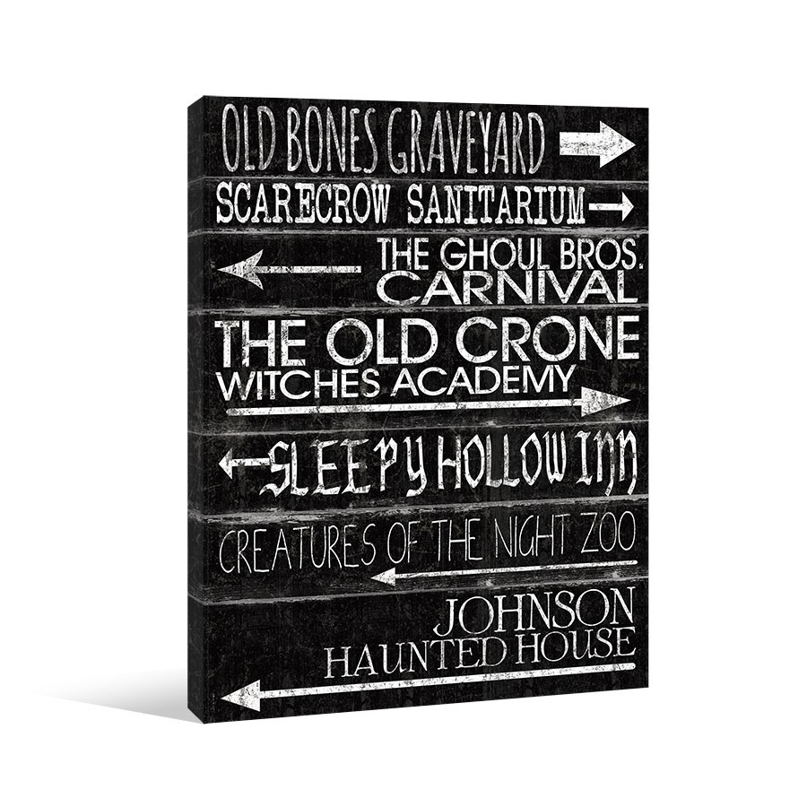 Halloween Town 16x20 Personalized Canvas Wall Art