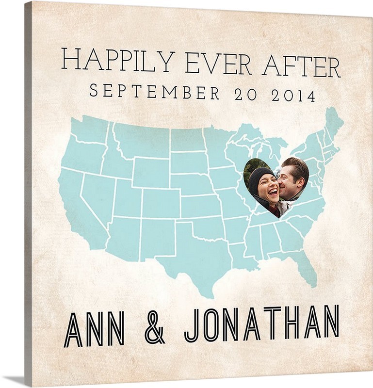 Happily Ever After Personalized Gallery Wrapped Canvas 16x16