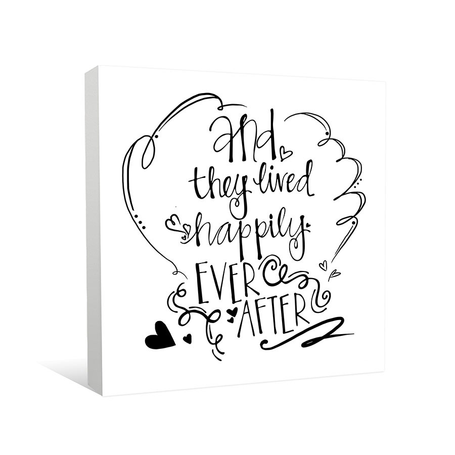 ppily Ever After Calligraphy Canvas Wall Art