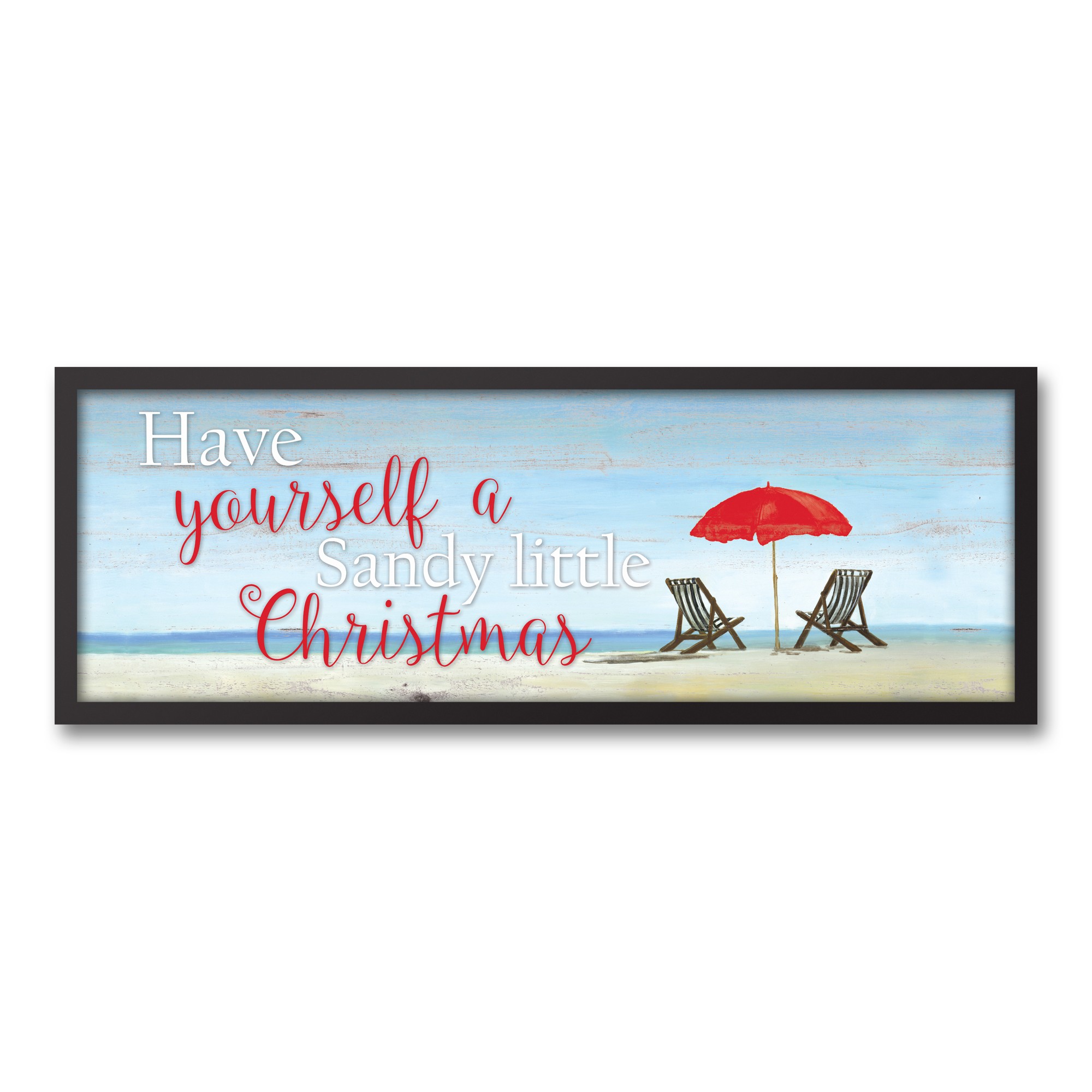Sandy Little Christmas 12x36 Black Framed Canvas