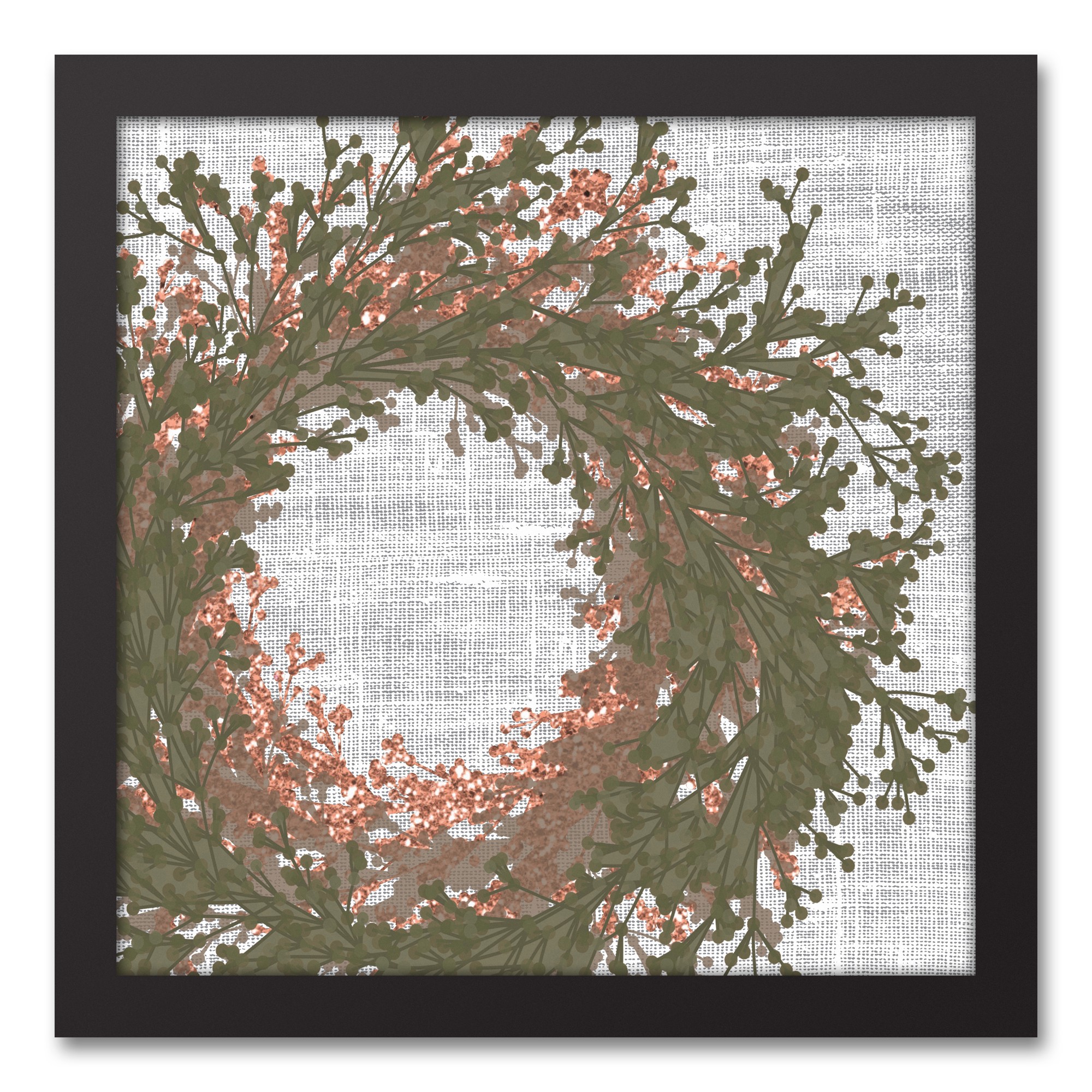 Christmas Wreath 12x12 Black Framed Canvas