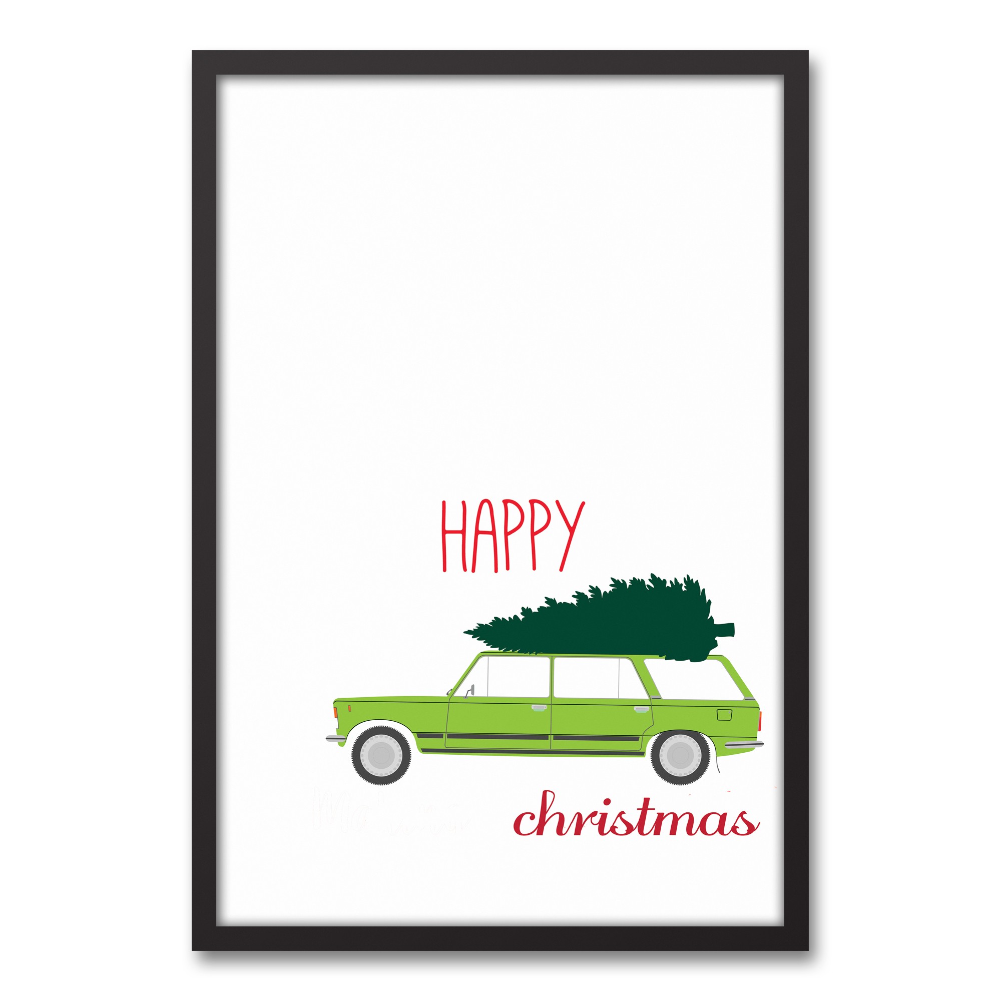 Graphic Happy Christmas Wall Art