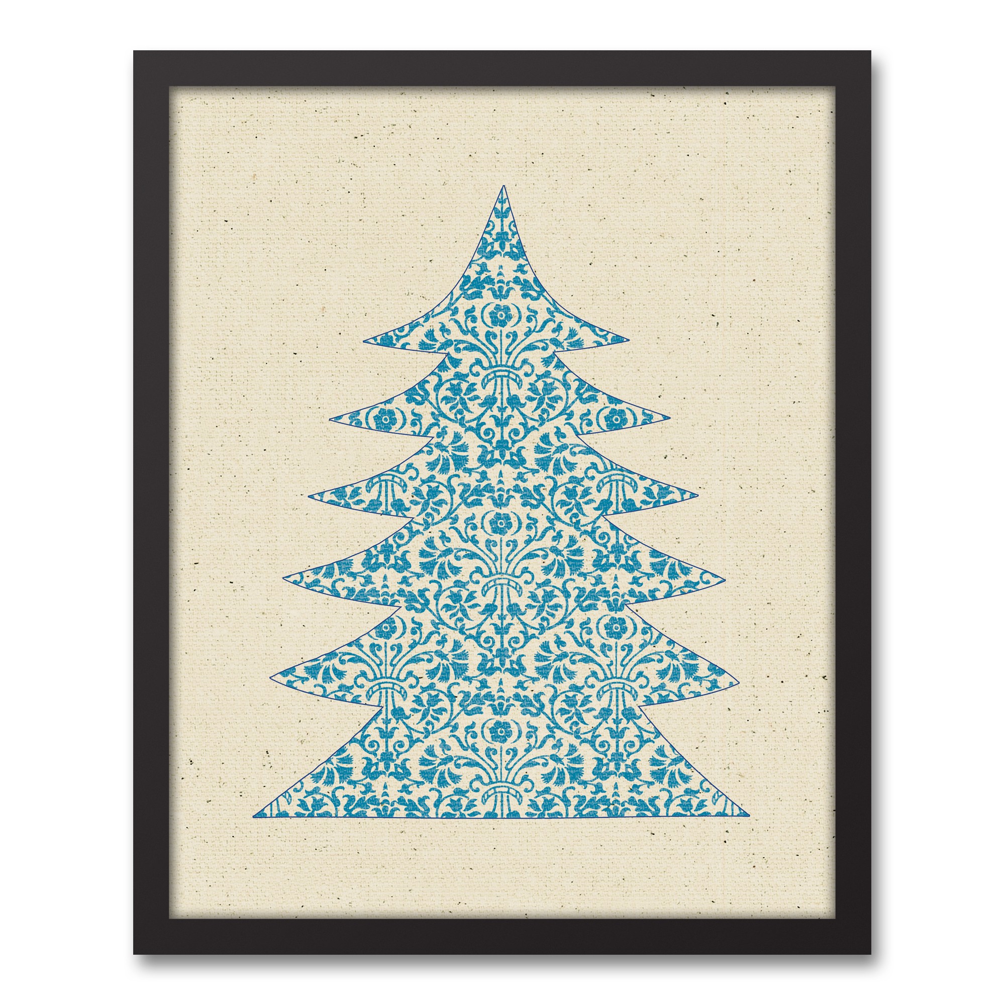 Blue Damask Tree Wall Art
