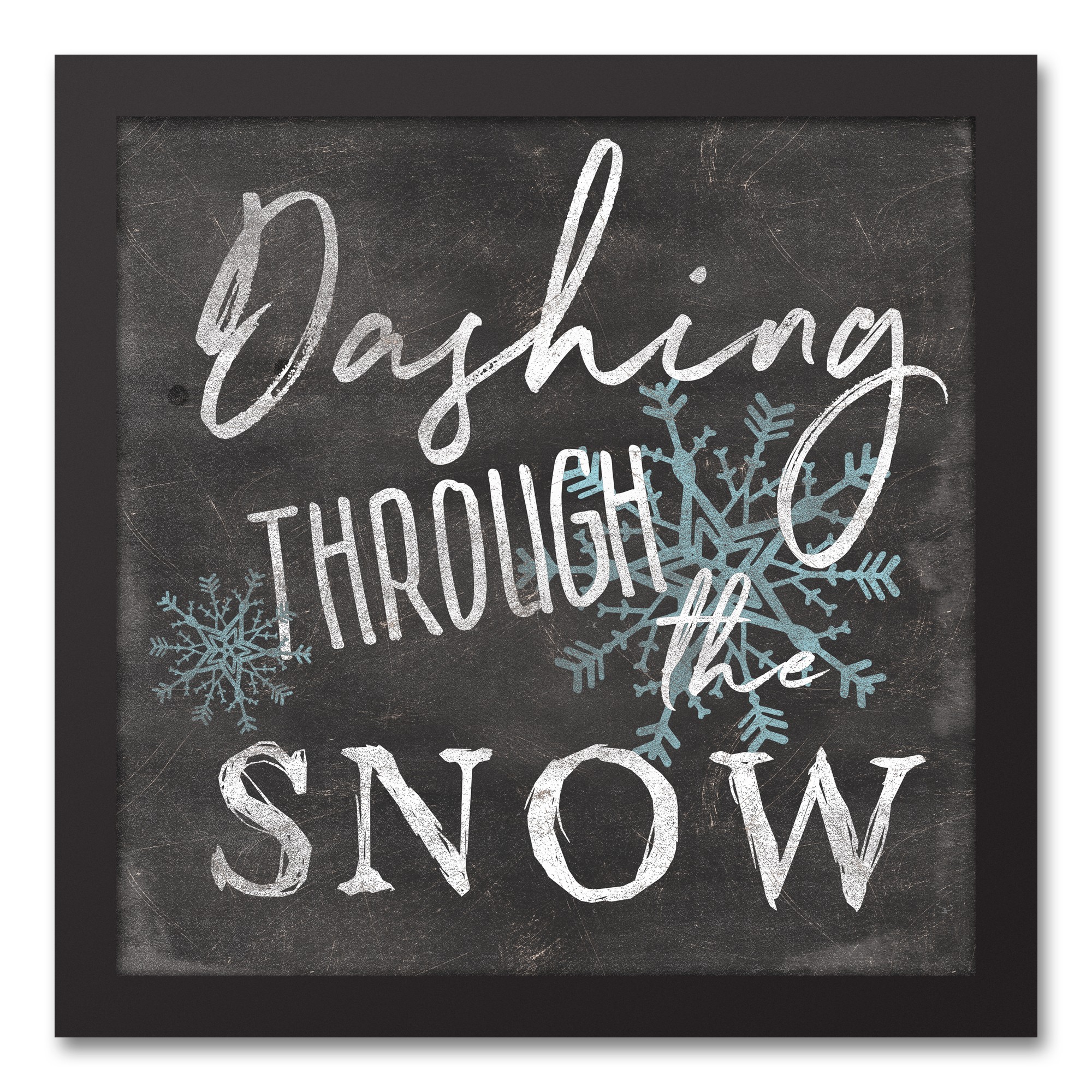 Dashing Through the Snow 12x12 Black Framed Canvas