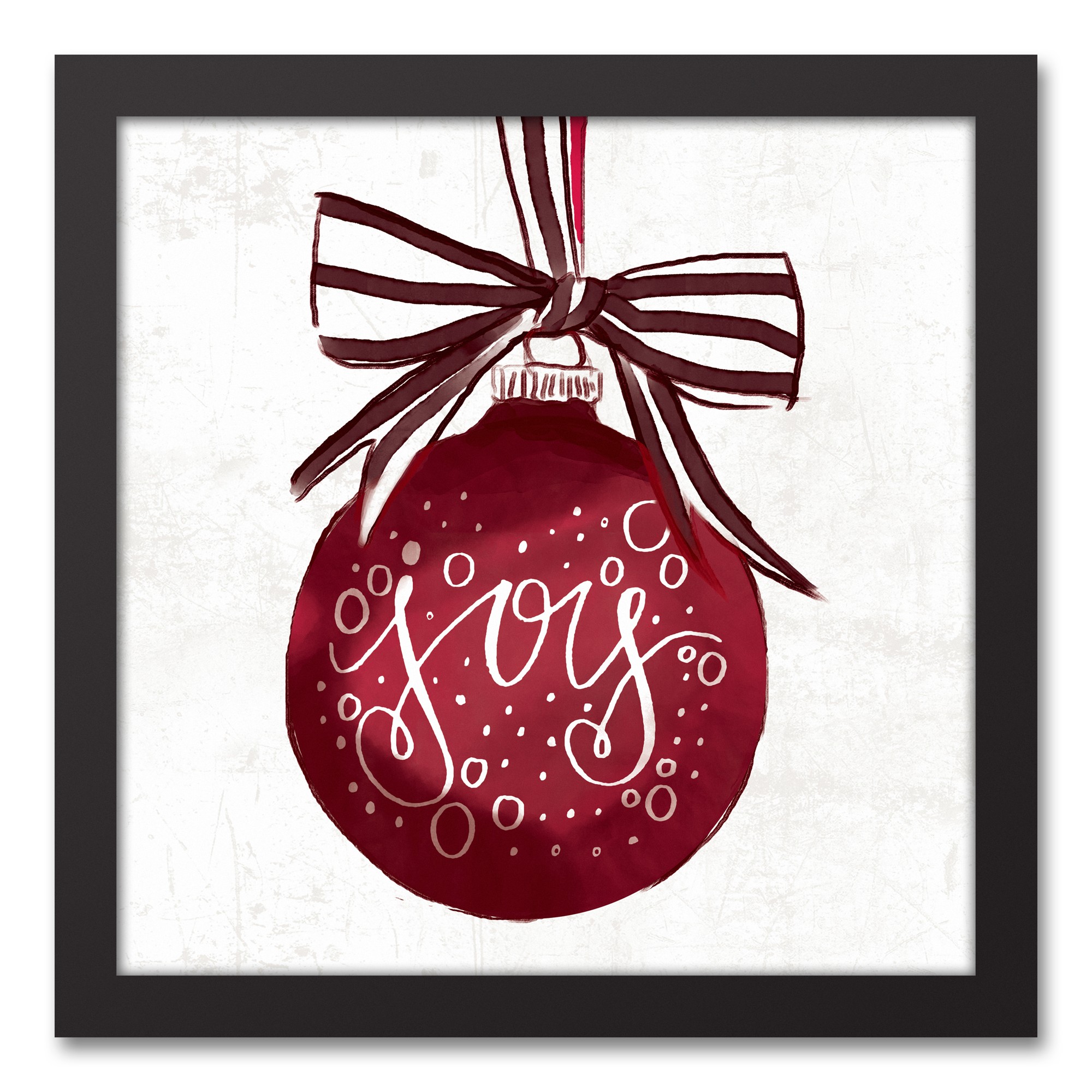 Joy Ornament 12x12 Black Framed Canvas