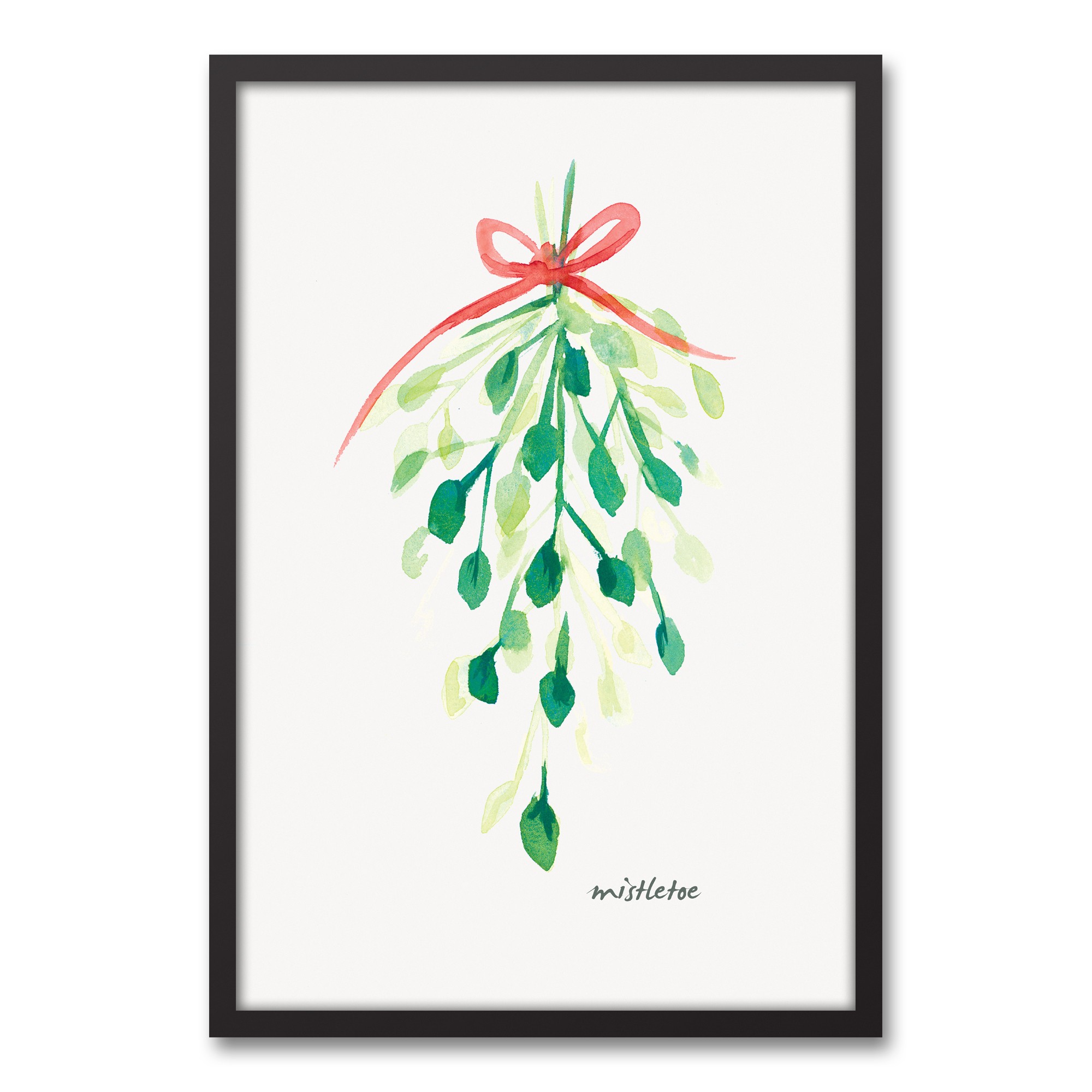 Watercolor Mistletoe Wall Art
