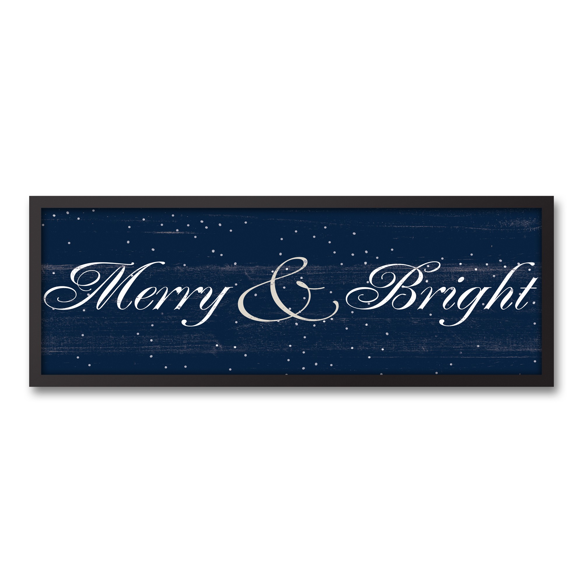 Merry & Bright 12x36 Black Framed Canvas
