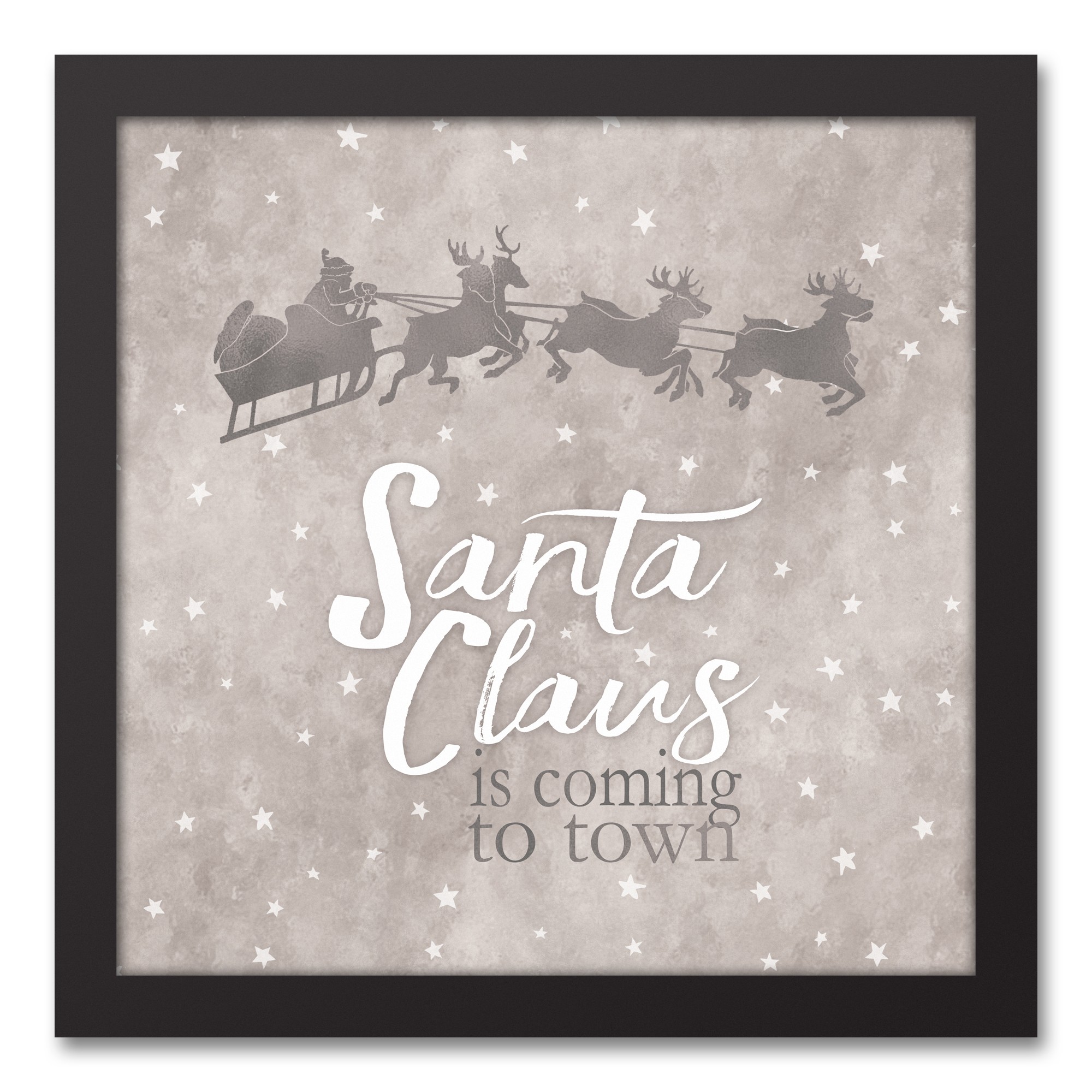 Snowy Sleigh Ride 12x12 Black Framed Canvas