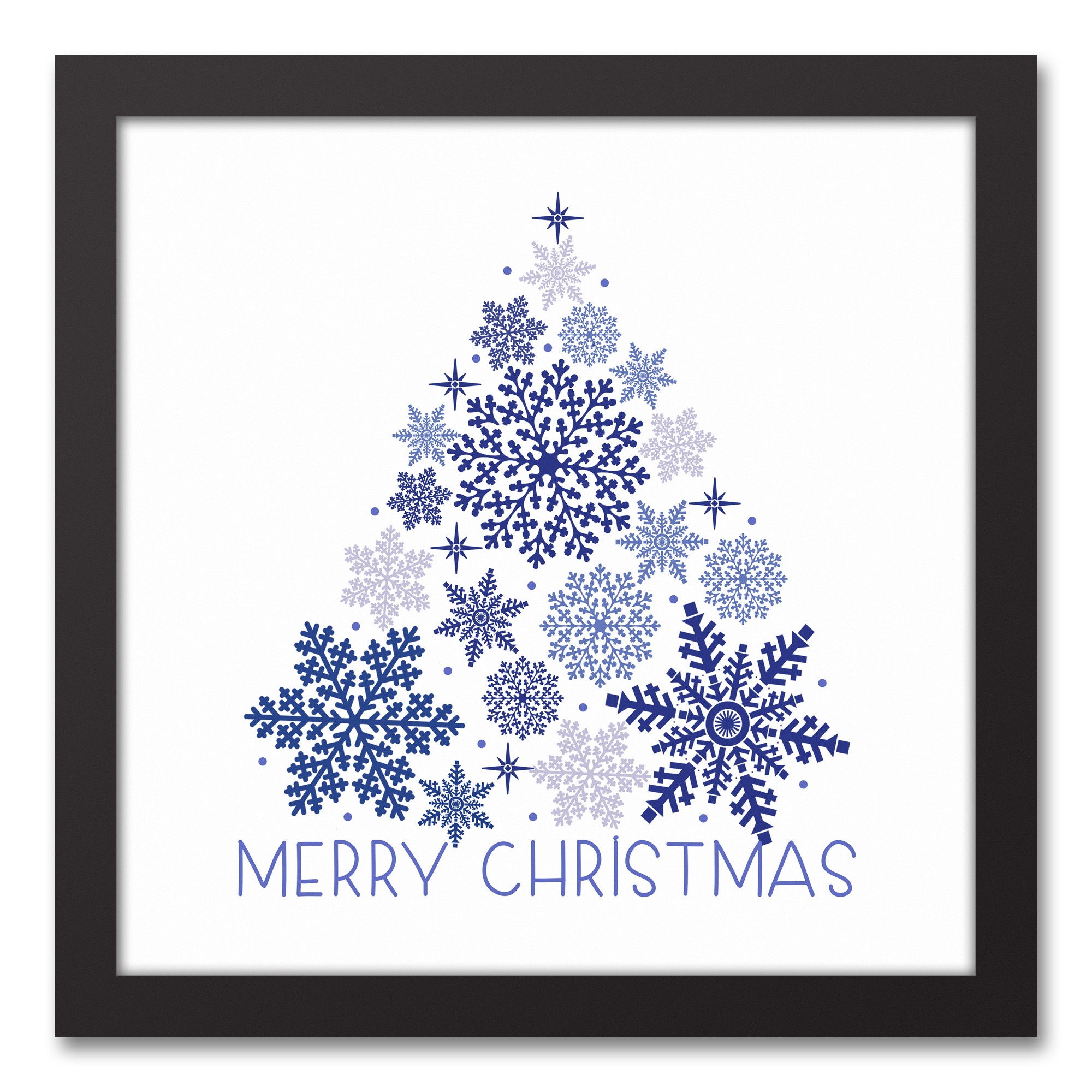 Snowflake Tree 12x12 Black Framed Canvas