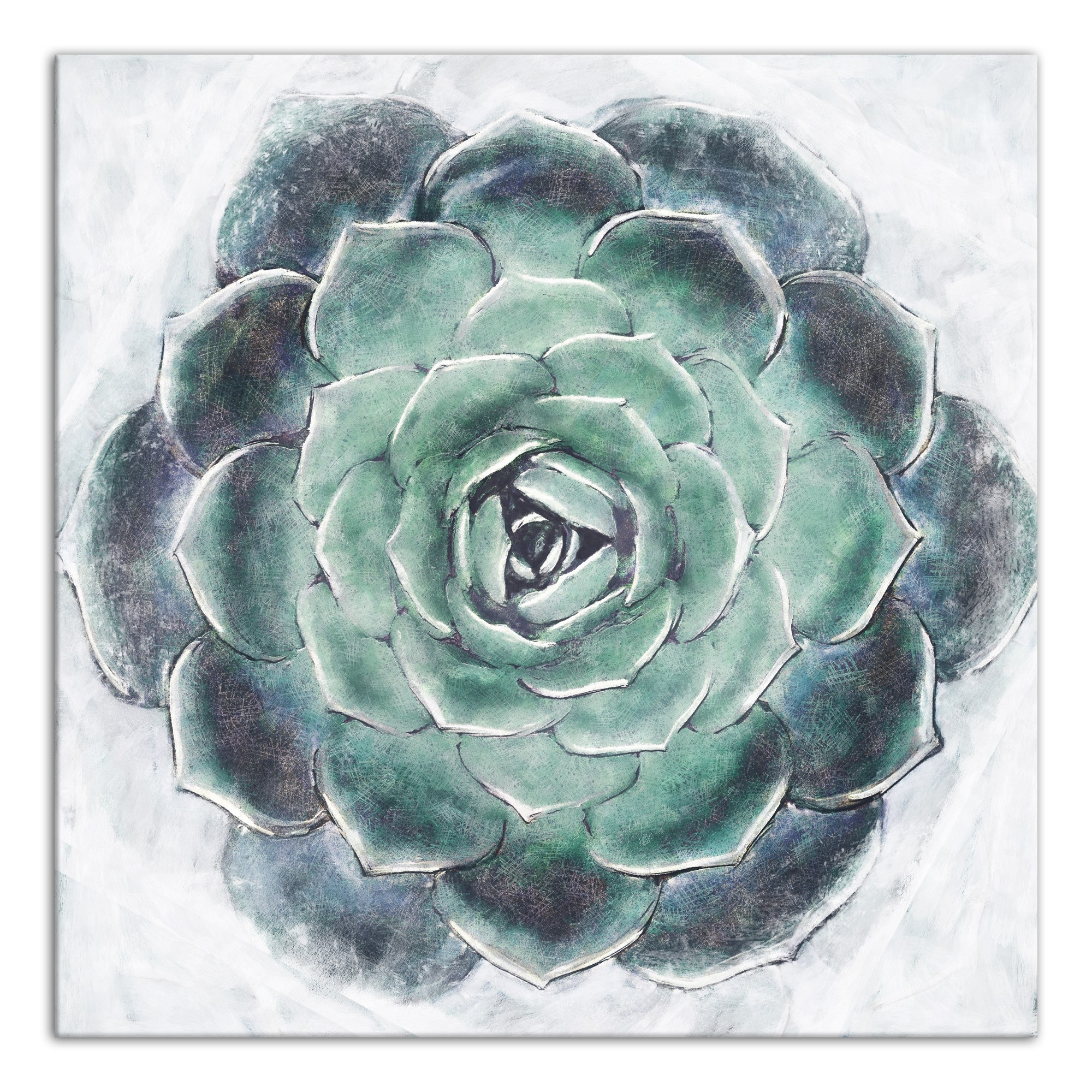 Emerald Succulent 2 30x30 Canvas Wall Art