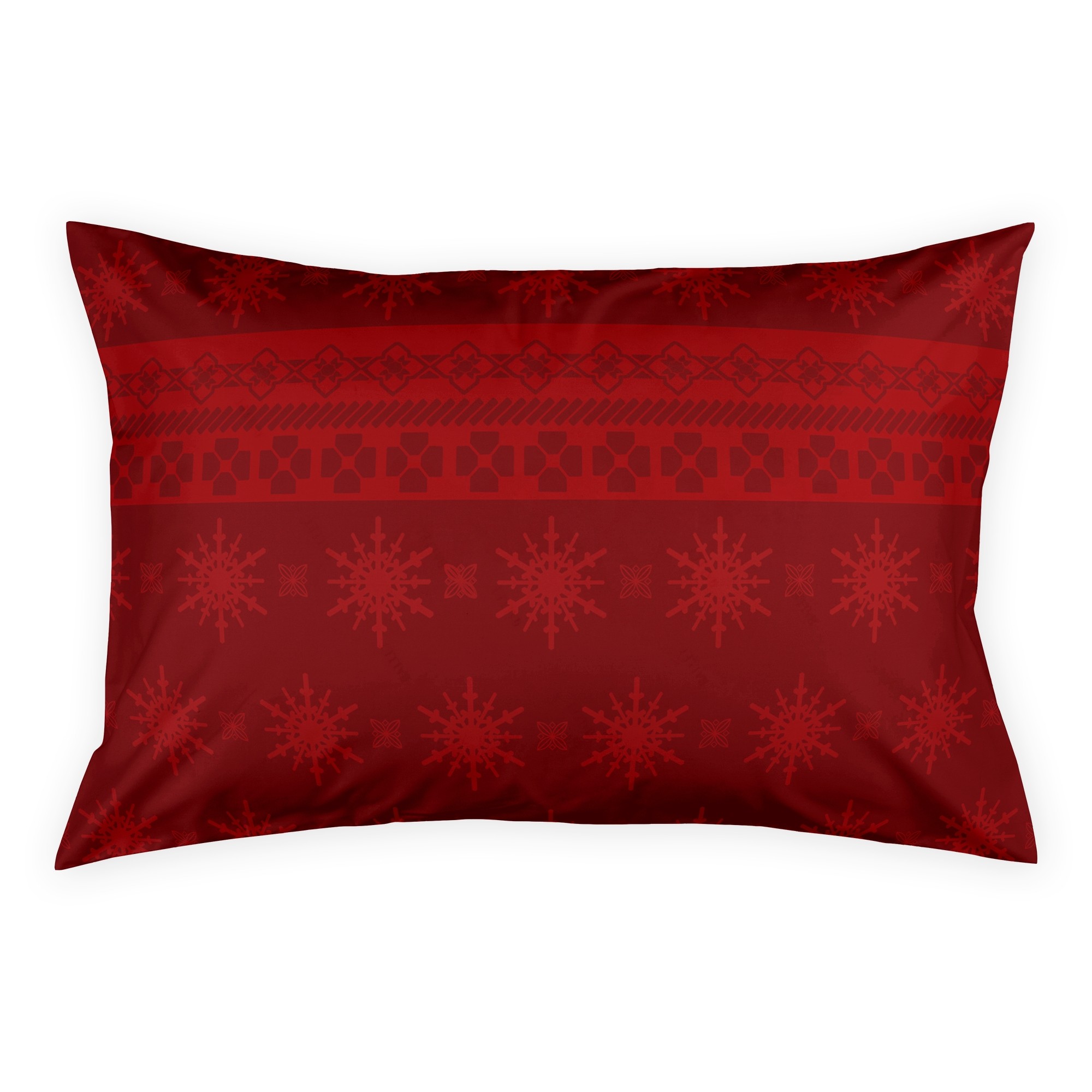 Red Holiday Snowflakes Sham