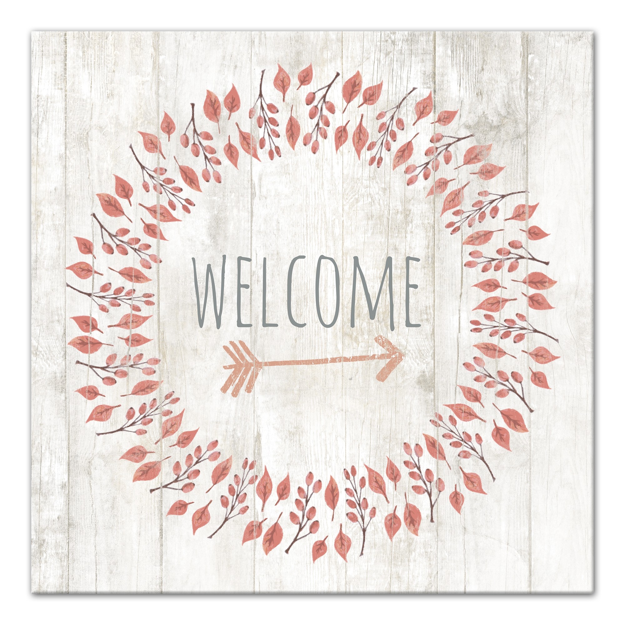 Autumn Welcome 20x20 Canvas Wall Art