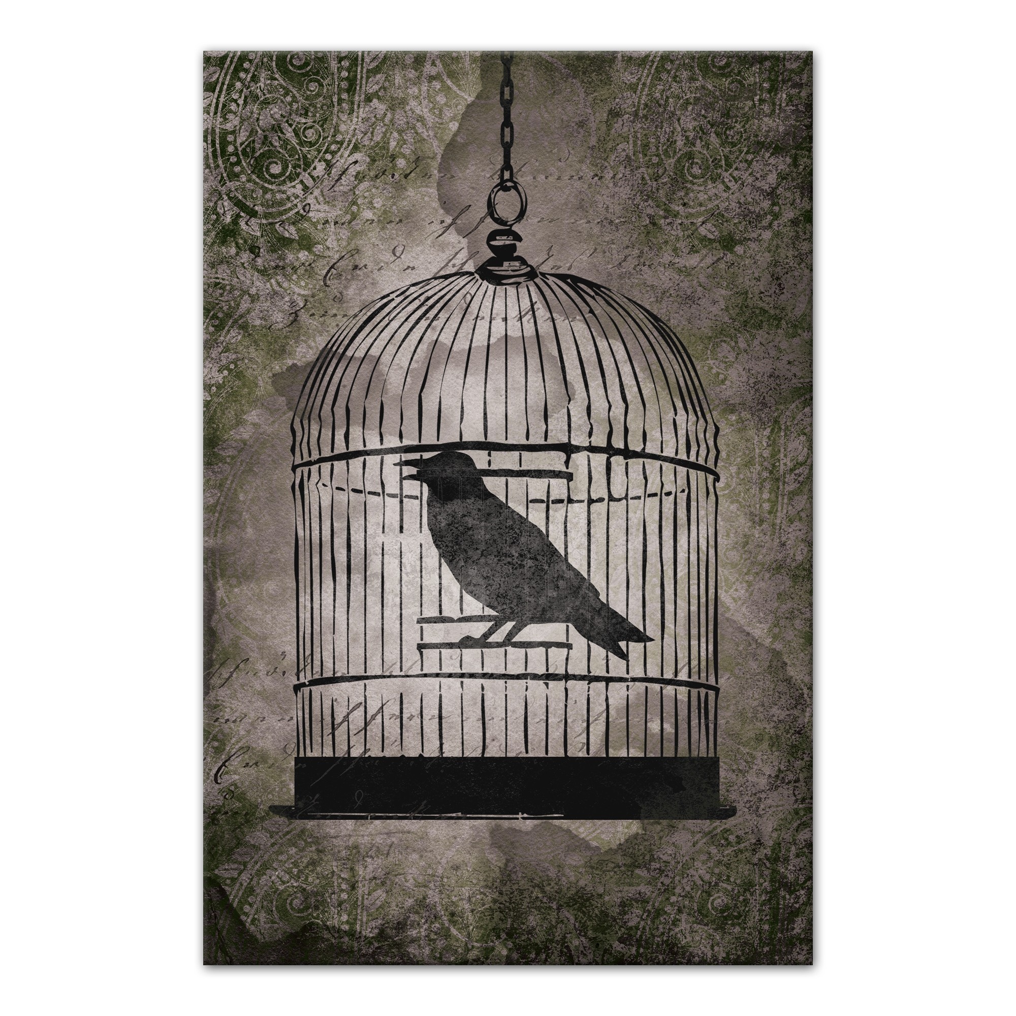 Spooky Bird Cage 24x36 Canvas Wall Art