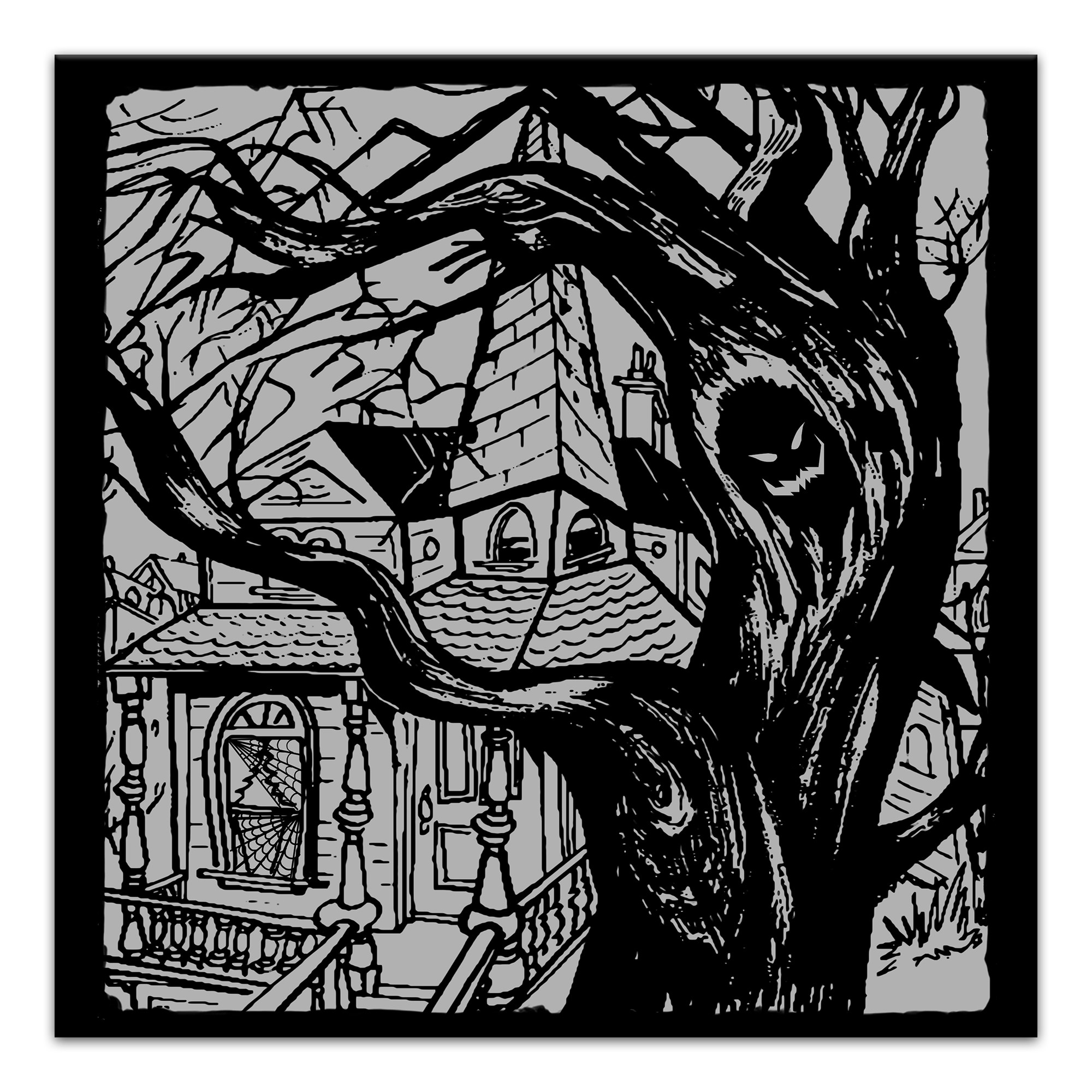 Haunted House 16x16 Canvas Wall Art