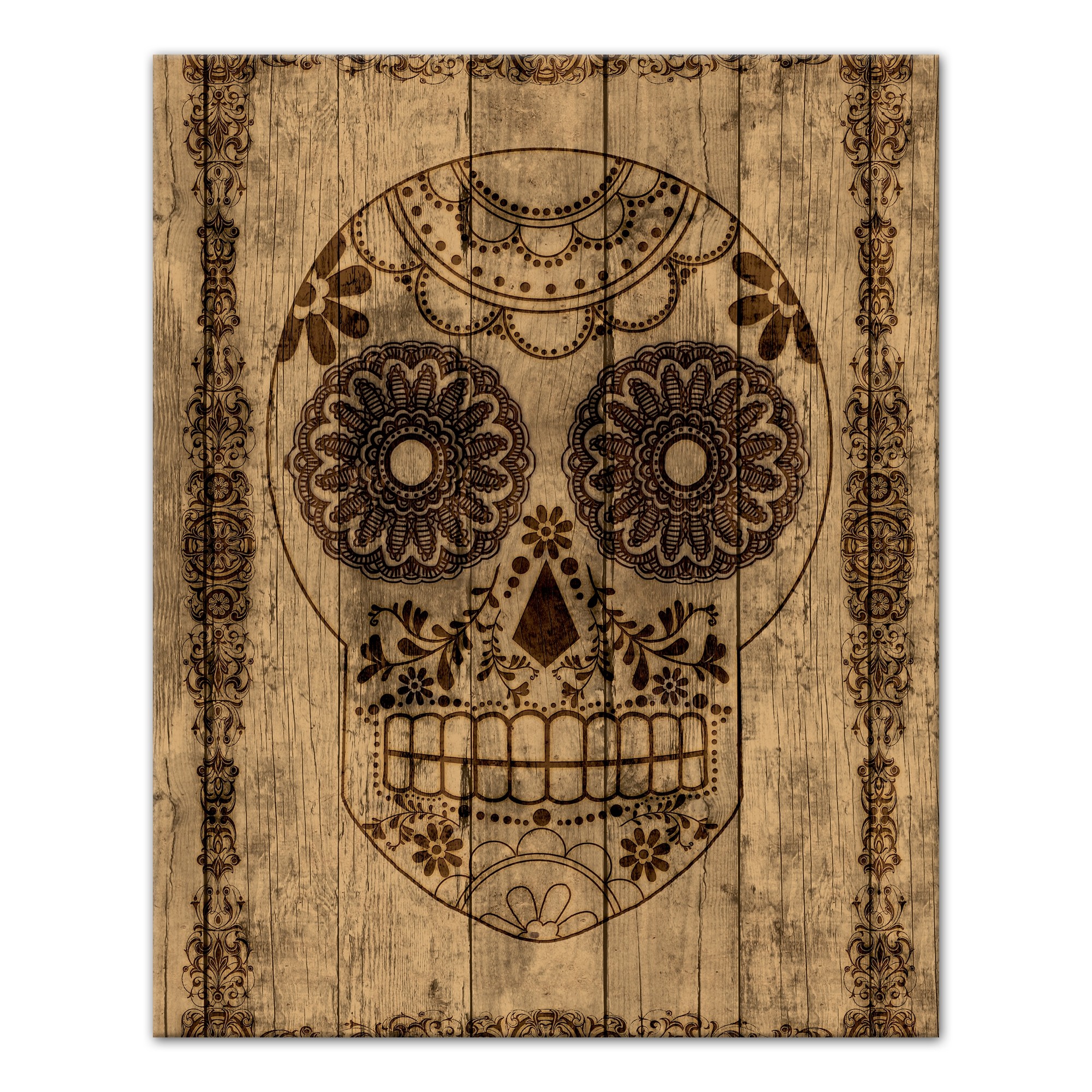 Wood Skull 16x20 Canvas Wall Art