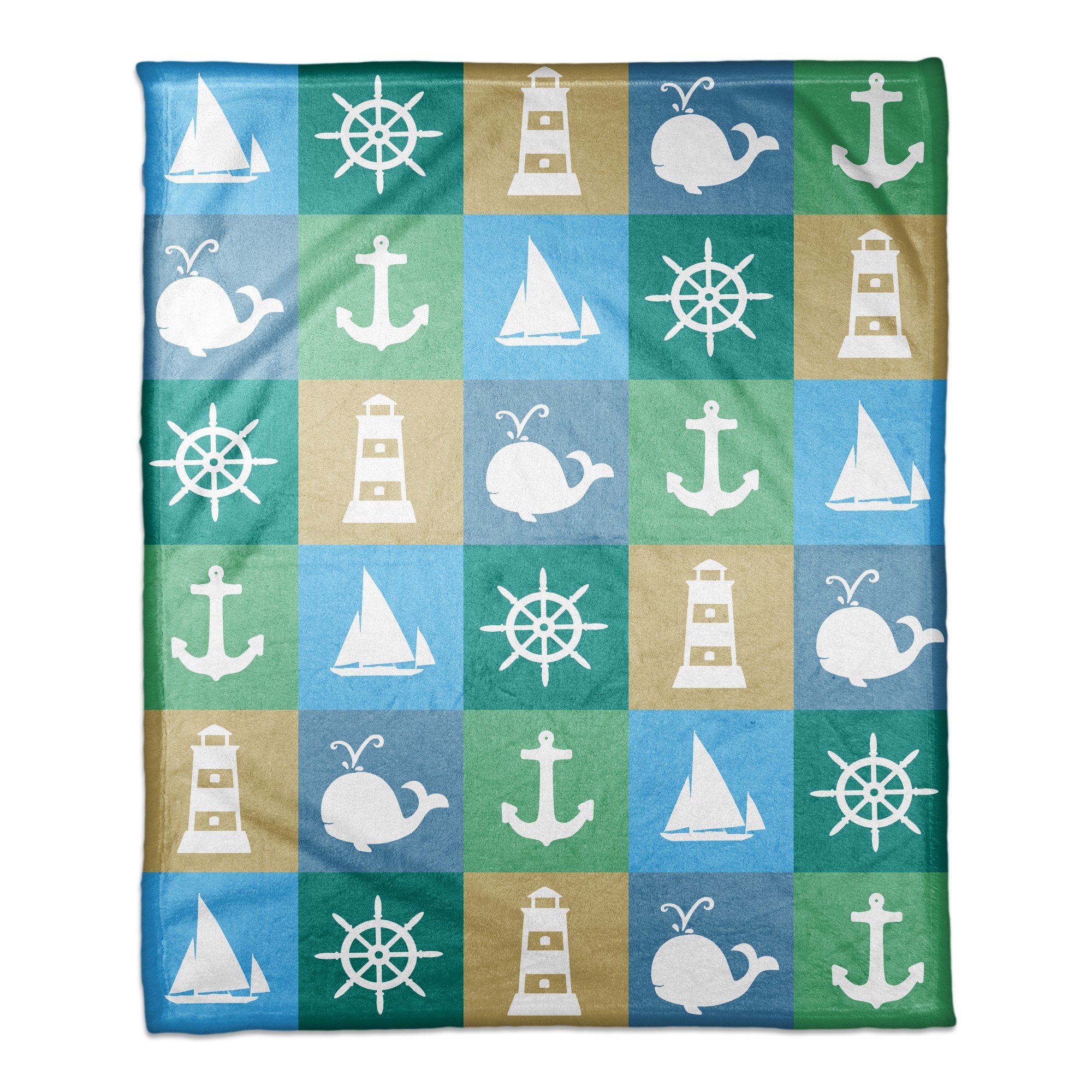Nautical Color Block 50x60 Throw Blanket