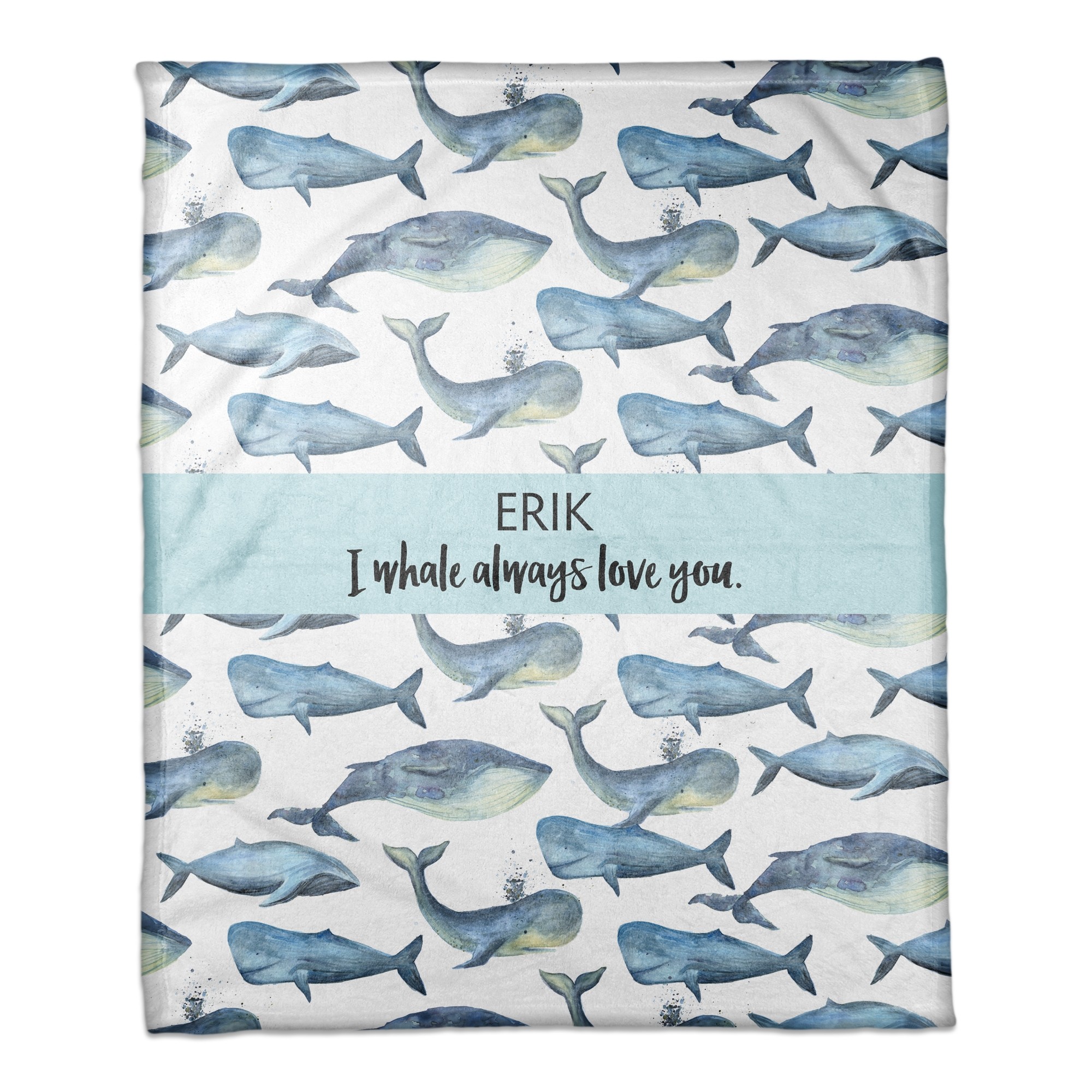 Whale Always Loves You 50x60 Personalized Throw Blanket